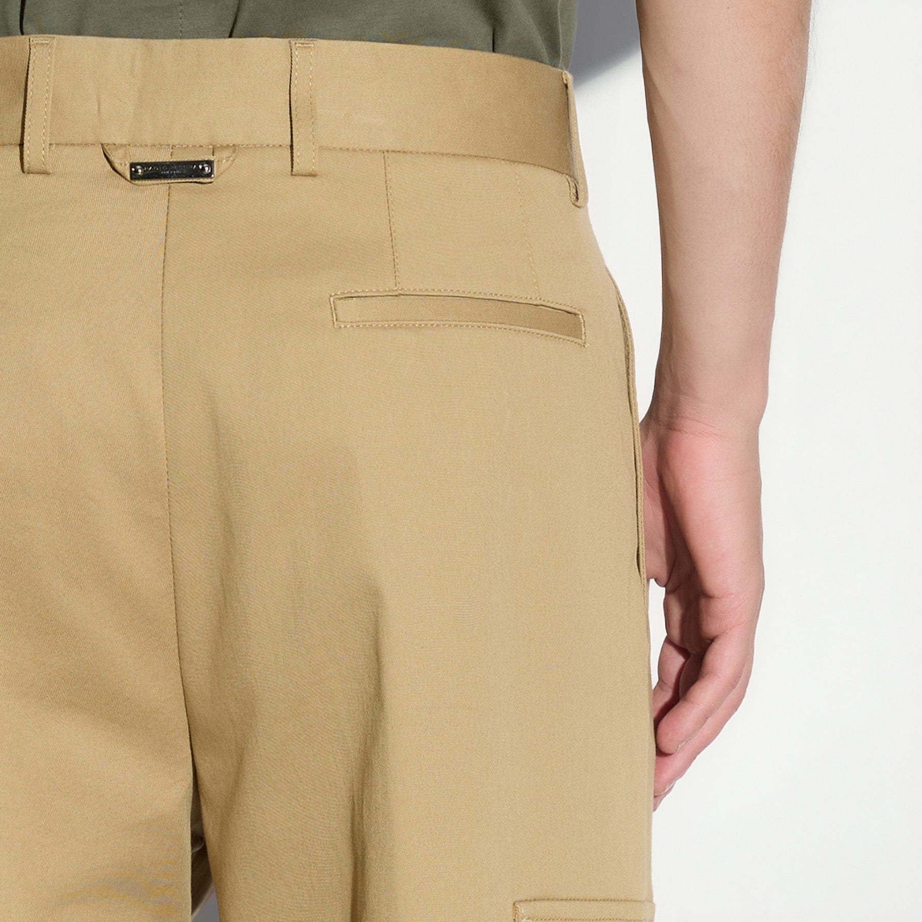 Pantalone Utility Loose Fit in Cotone Corda Pantalone Tessuto 48 / Corda Paolo Pecora