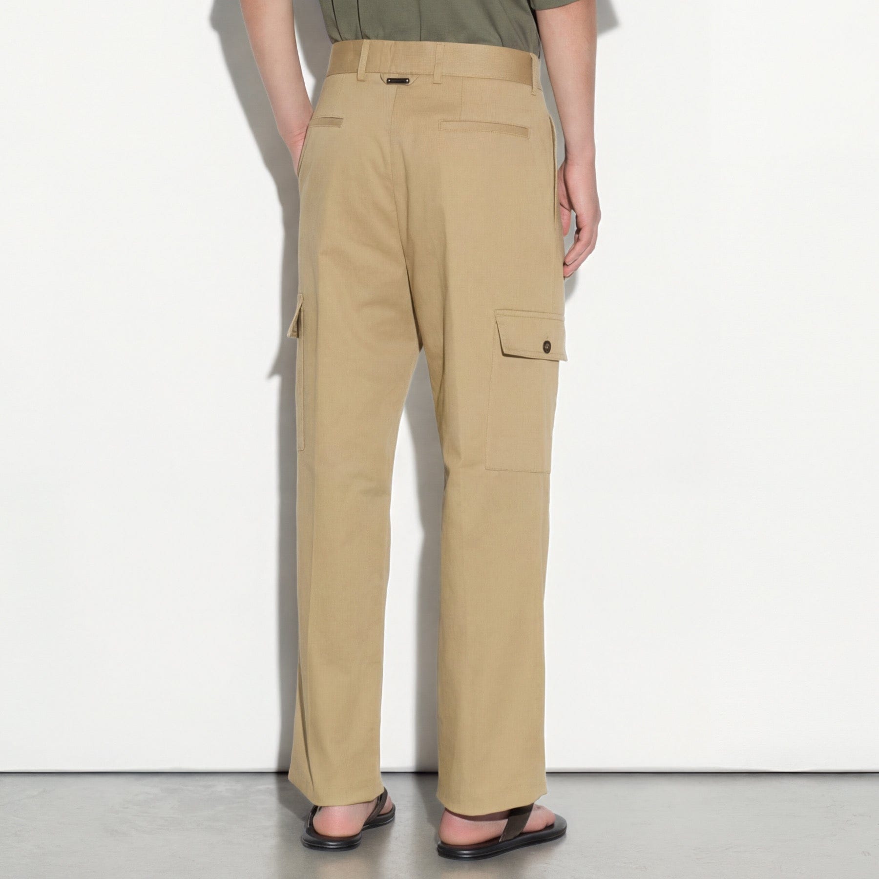 Pantalone Utility Loose Fit in Cotone Corda Pantalone Tessuto 48 / Corda Paolo Pecora