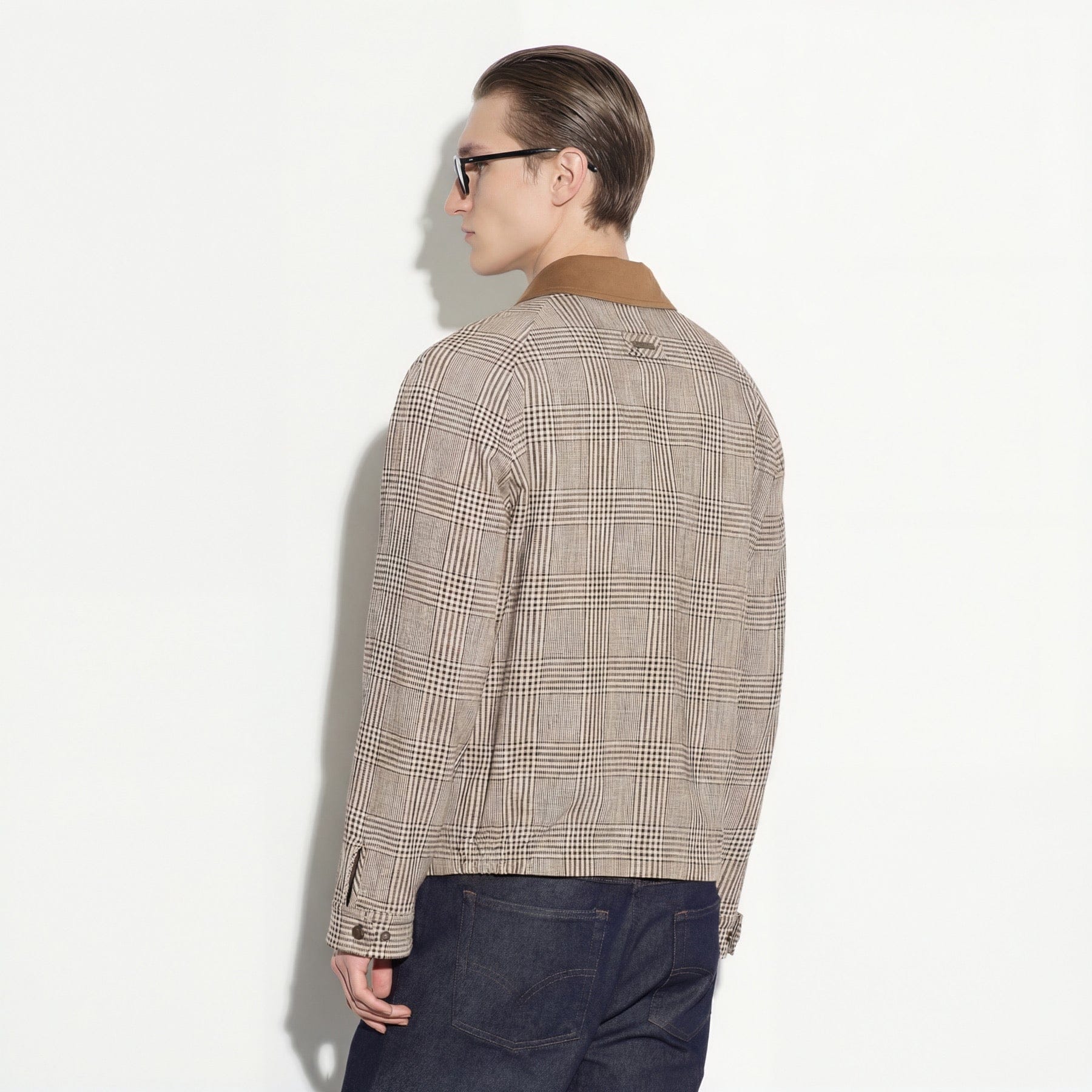 Giubbotto in Tessuto Galles Beige Giubbotto Tessuto 48 / Galles Bianco Beige Paolo Pecora