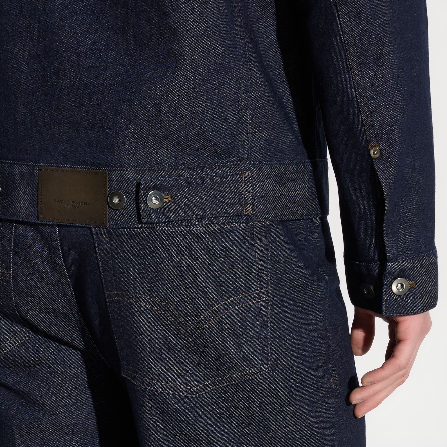 Giubbotto Denim con Tasche Indaco Giubbotto Tessuto 48 / Indaco Paolo Pecora