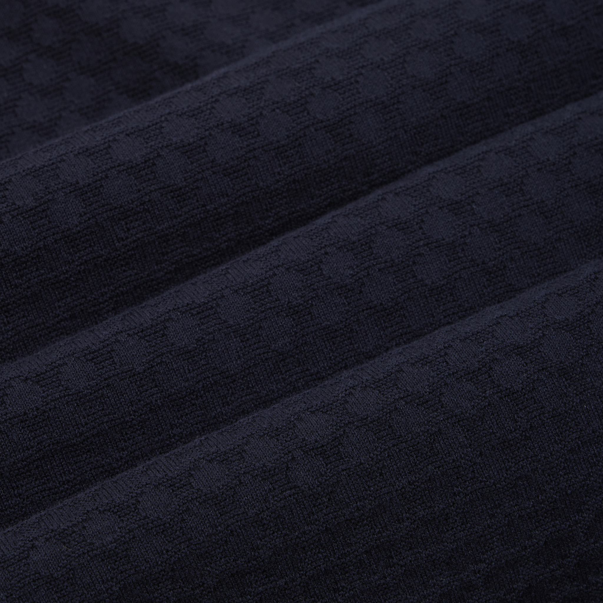 Camicia in Maglia in Cotone a Micro Punto Rombi Blu Camicia Maglia Paolo Pecora