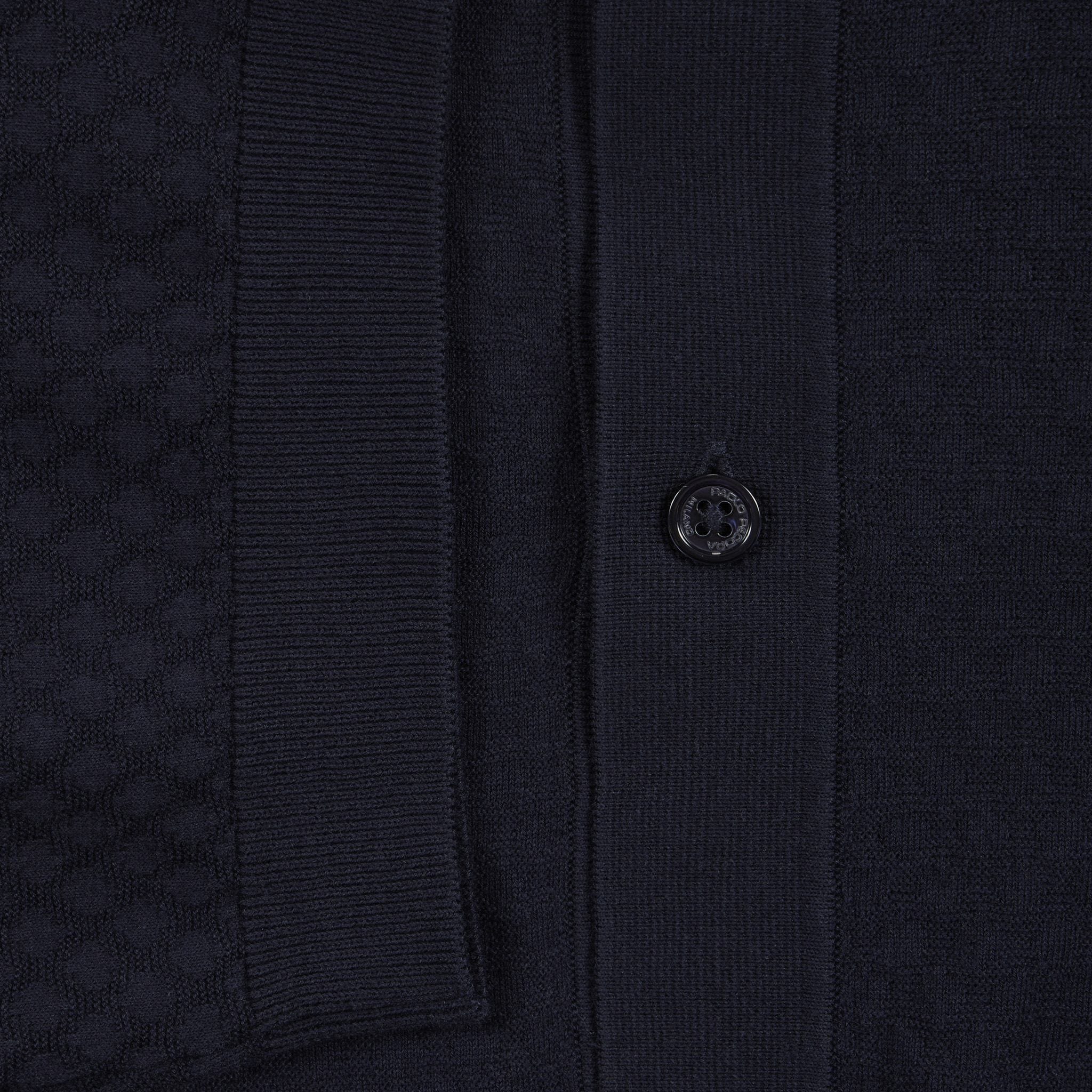 Camicia in Maglia in Cotone a Micro Punto Rombi Blu Camicia Maglia Paolo Pecora