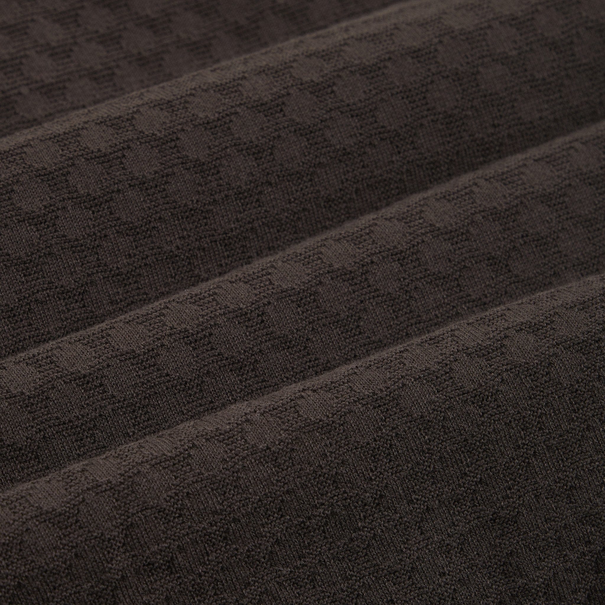 Camicia in Maglia in Cotone a Micro Punto Rombi Marrone Scuro Camicia Maglia Paolo Pecora