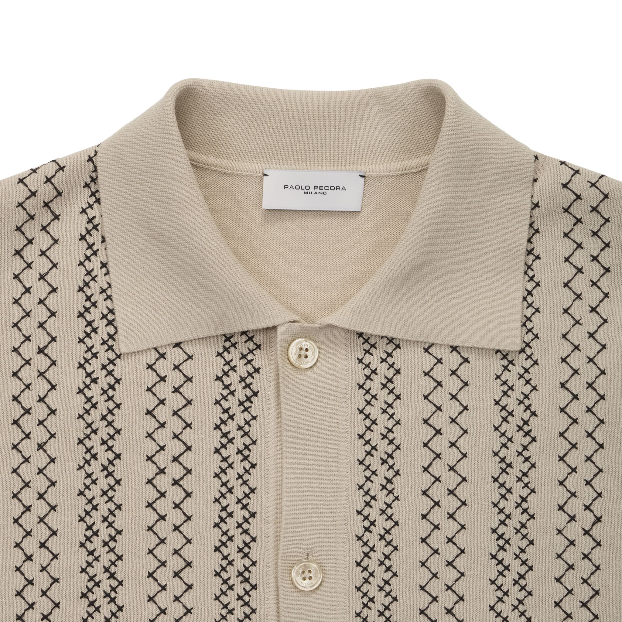 Camicia Maglia Beige Camicia Maglia Paolo Pecora