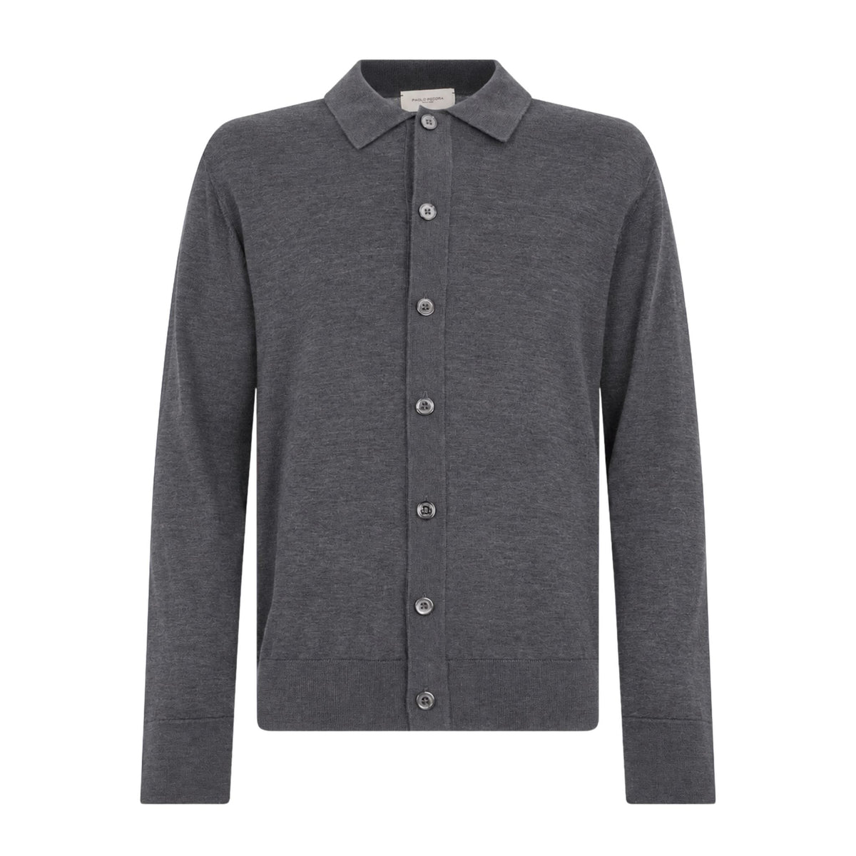 Camicia Maglia Loose Fit in Lana Merino Extrafine Grigio Melange Camicia Maglia Paolo Pecora