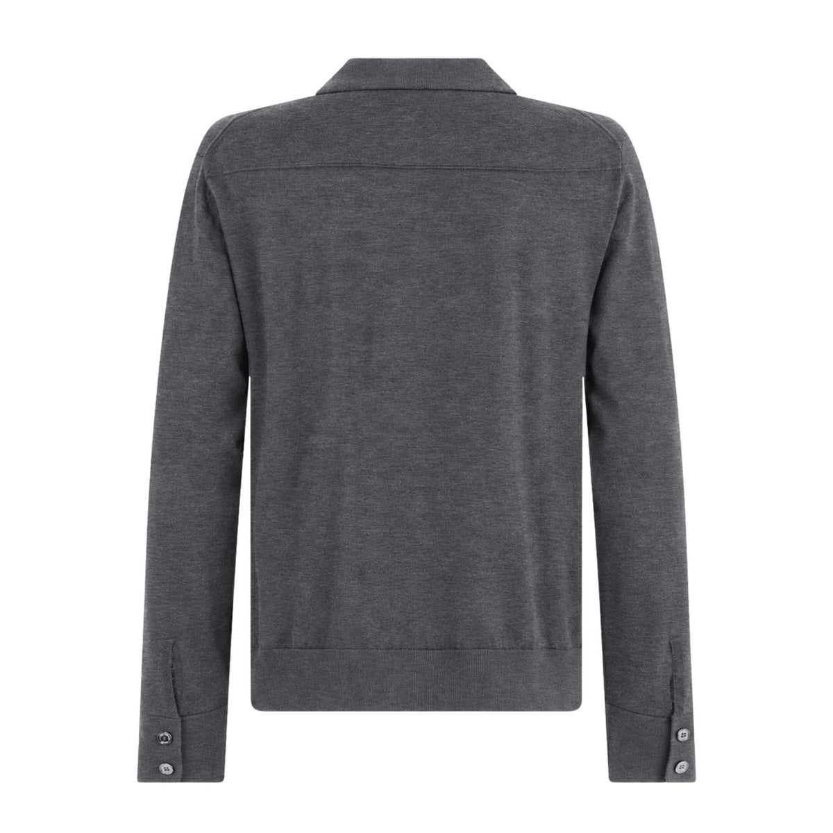 Camicia Maglia Loose Fit in Lana Merino Extrafine Grigio Melange Camicia Maglia Paolo Pecora