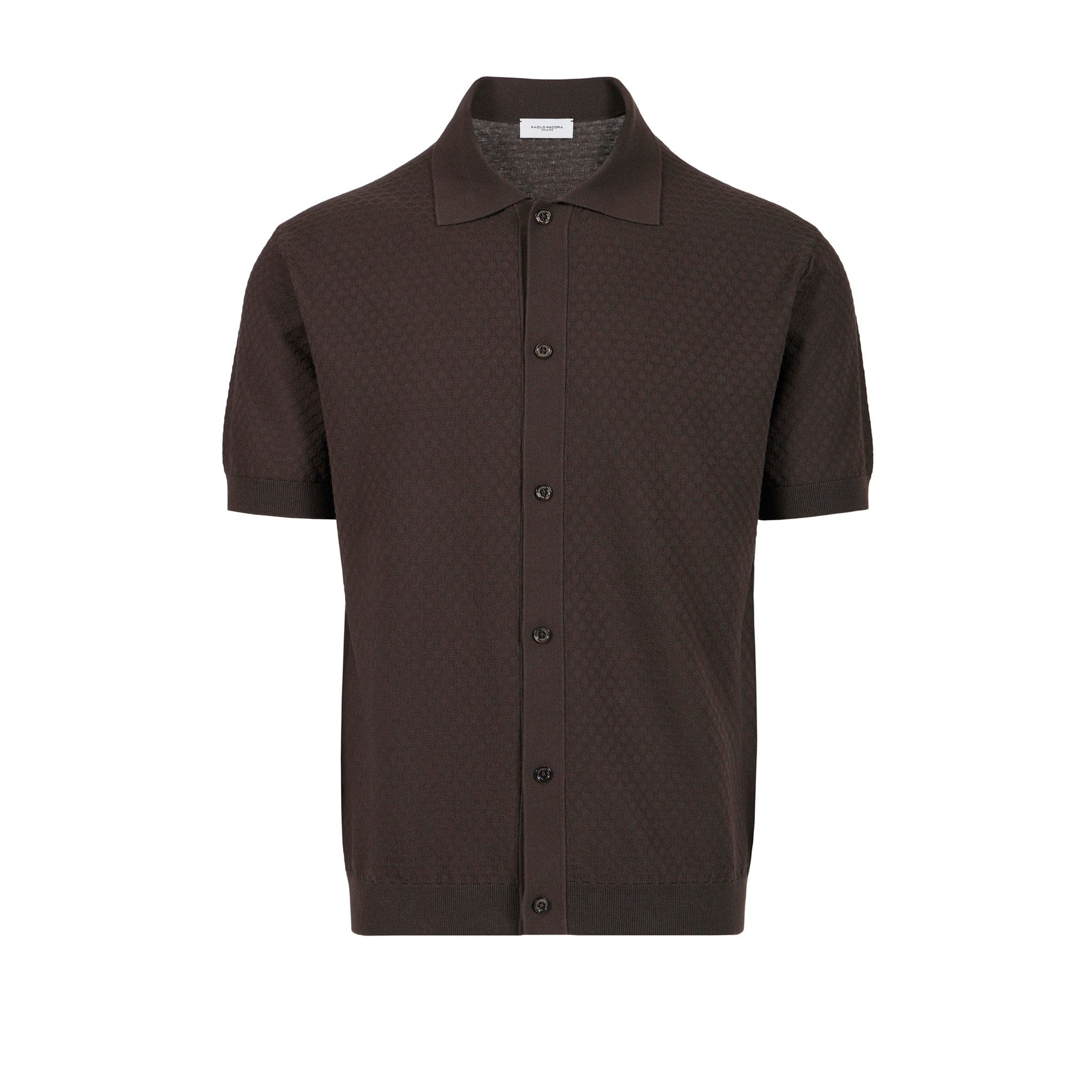 Camicia Maglia Marrone Scuro Camicia Maglia Paolo Pecora