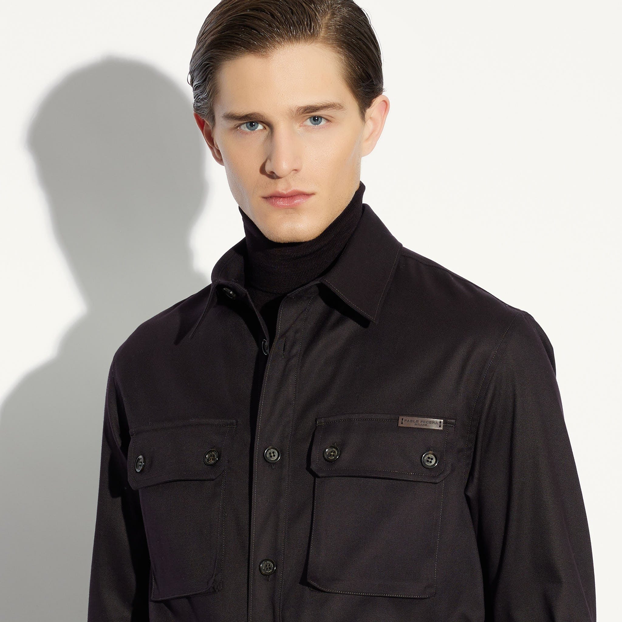 Camicia in Tessuto Tecnico Marrone Camicia Tessuto Paolo Pecora