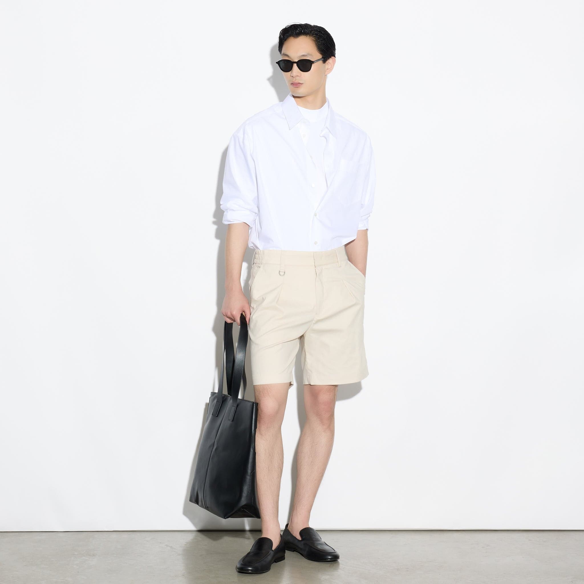 Camicia Over a Maniche Lunghe in Cotone Bianco Ottico Camicia Tessuto Paolo Pecora