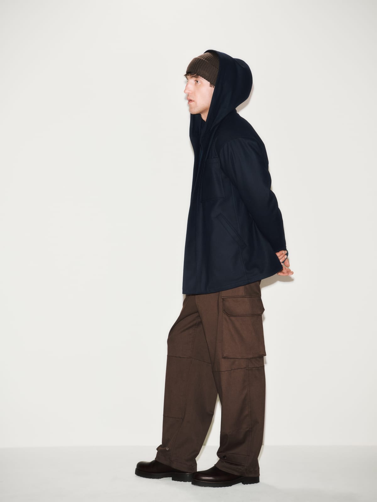 Felpa con Cappuccio e Zip Loose Fit in Cotone Blu Felpa Paolo Pecora