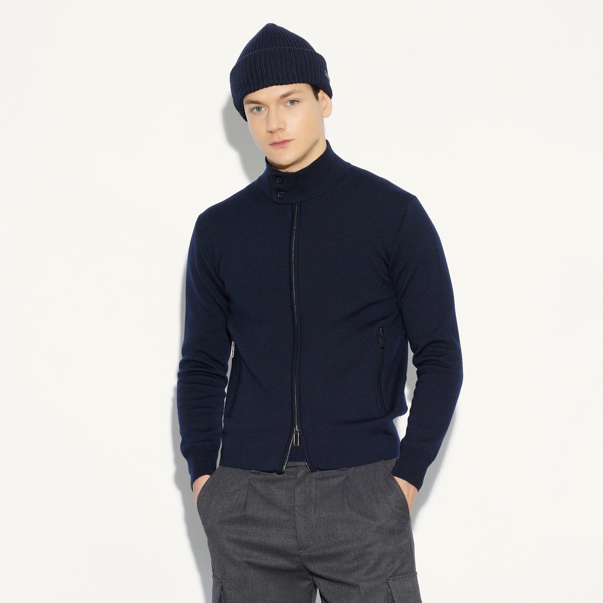 Giubbotto in Maglia Blu Giubbotto Maglia Paolo Pecora