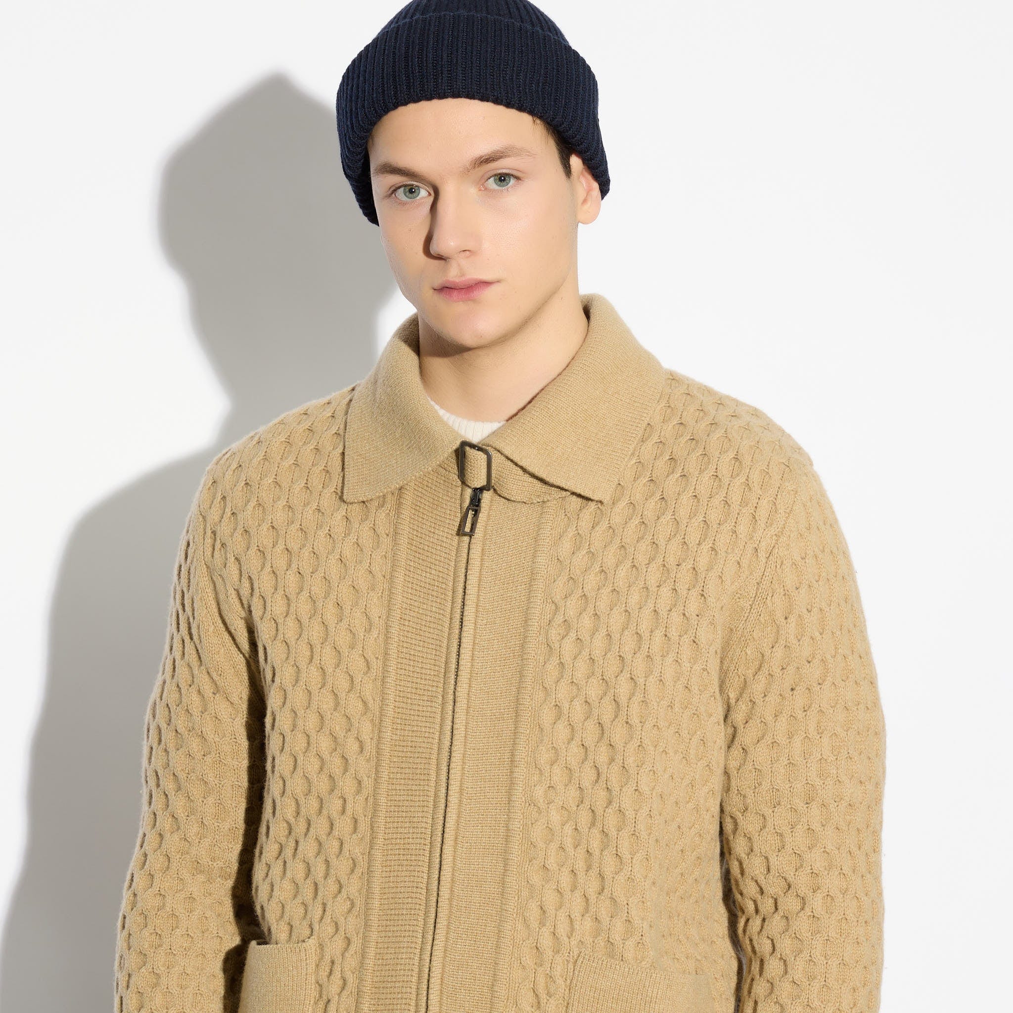 Giubbotto in Maglia Nocciola Giubbotto Maglia Paolo Pecora