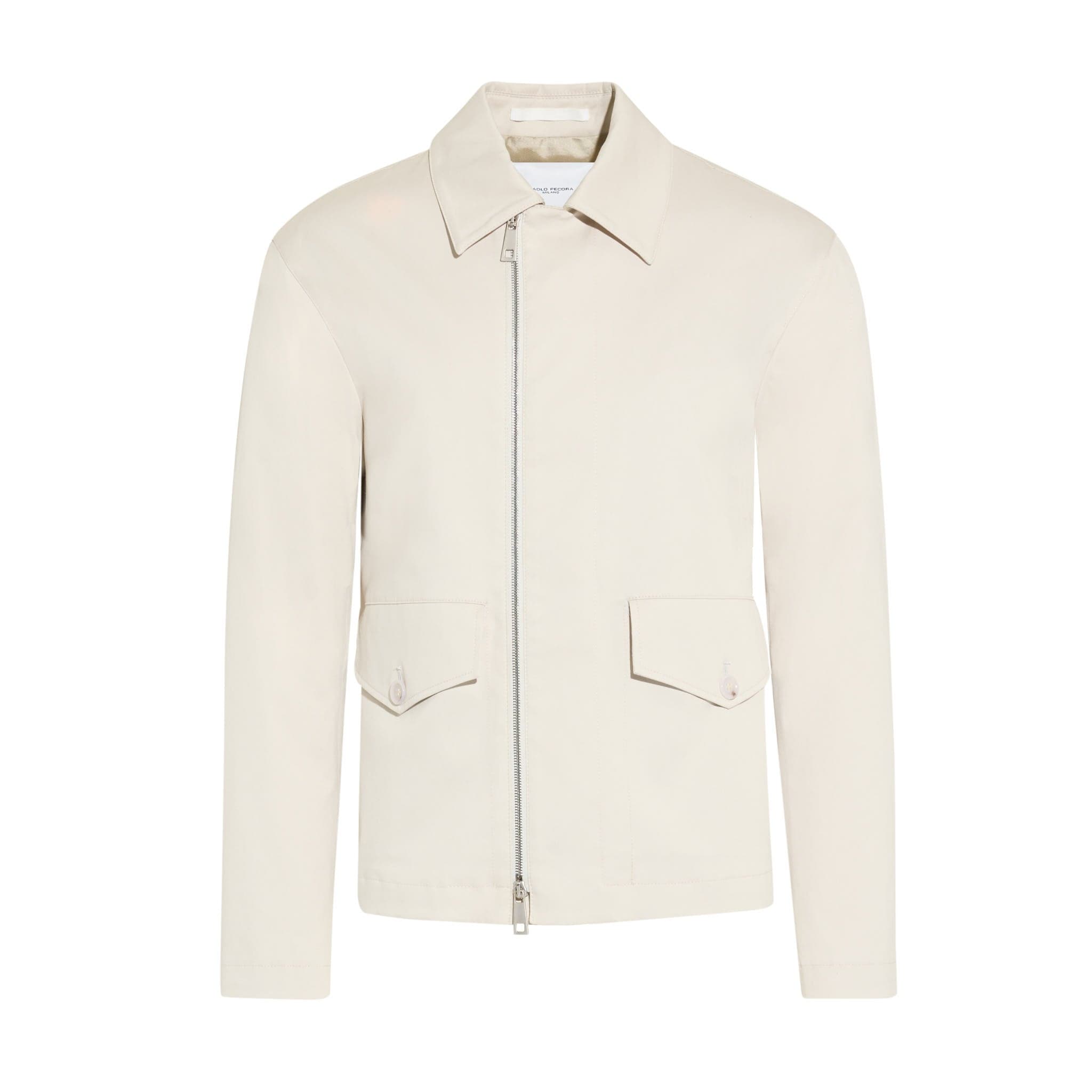 Giubbotto con Zip in Tessuto Beige Giubbotto Tessuto Paolo Pecora