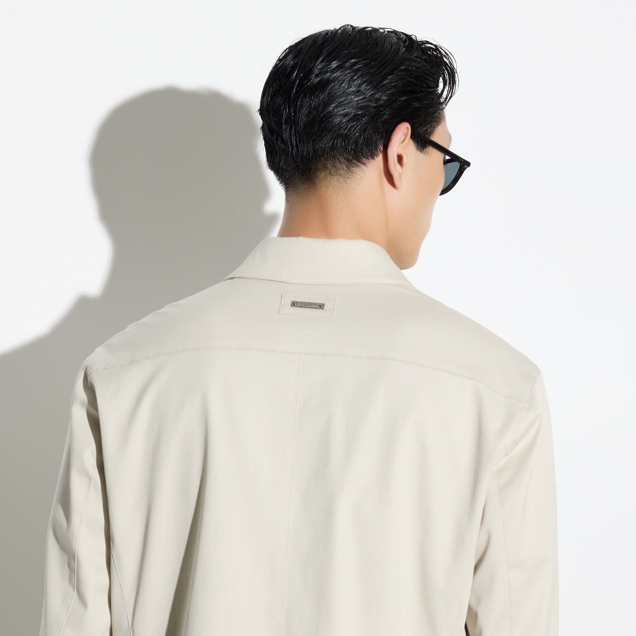 Giubbotto con Zip in Tessuto Beige Giubbotto Tessuto Paolo Pecora