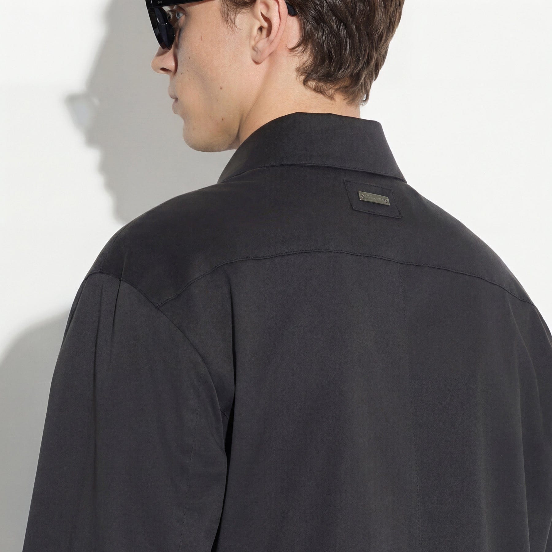 Giubbotto con Zip in Tessuto Nero Giubbotto Tessuto Paolo Pecora