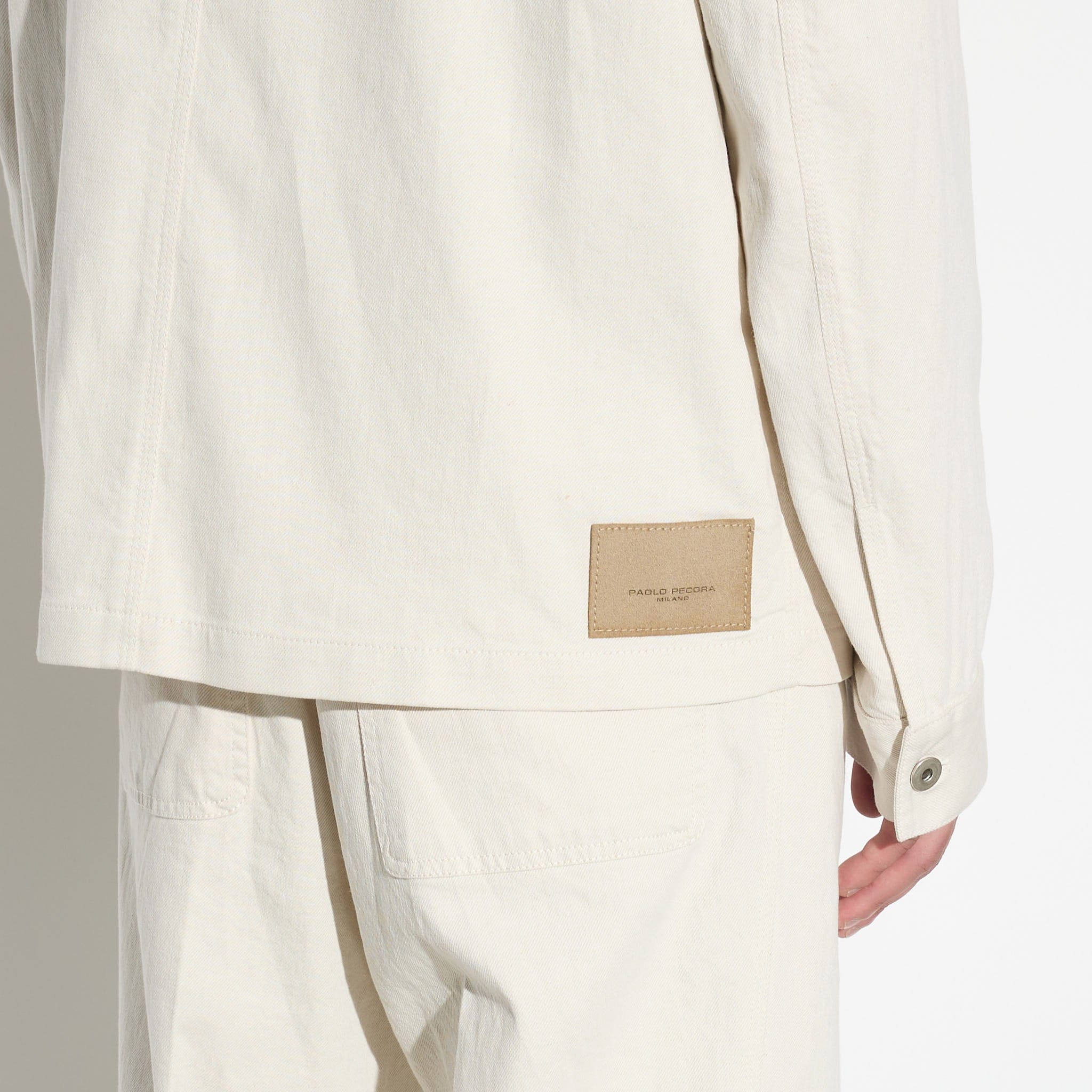 Giubbotto in Cotone e Lino Ghiaccio Giubbotto Tessuto Paolo Pecora