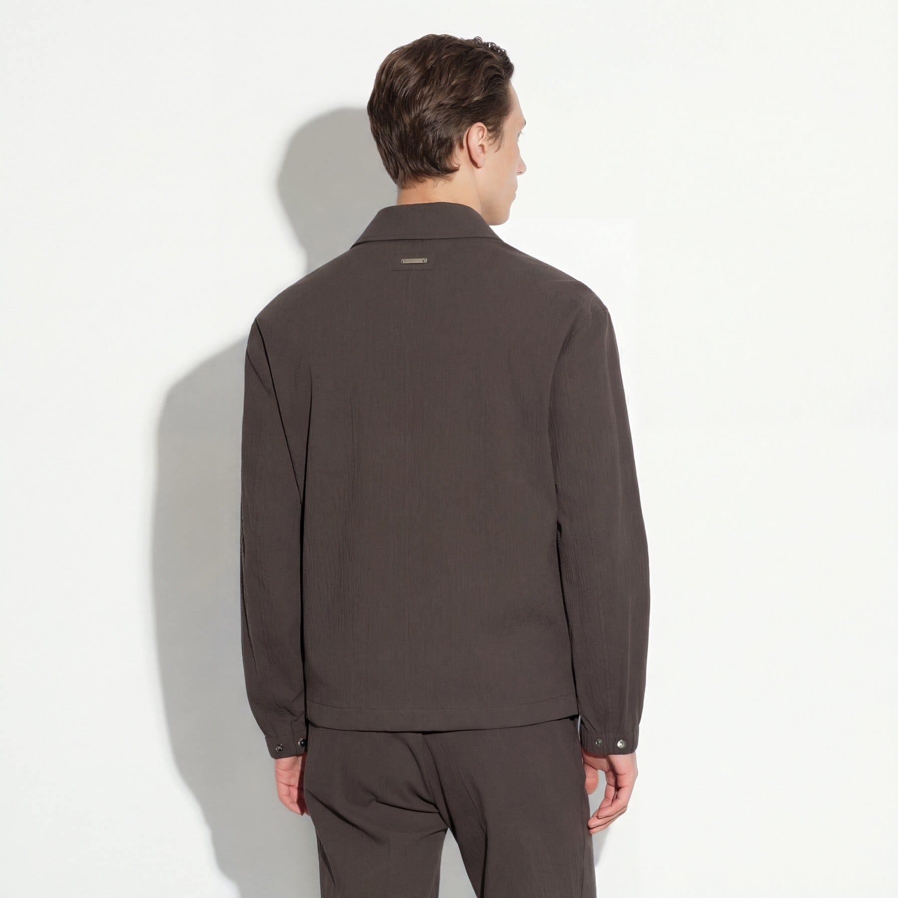 Giubbotto in Cotone Marrone Scuro Giubbotto Tessuto Paolo Pecora