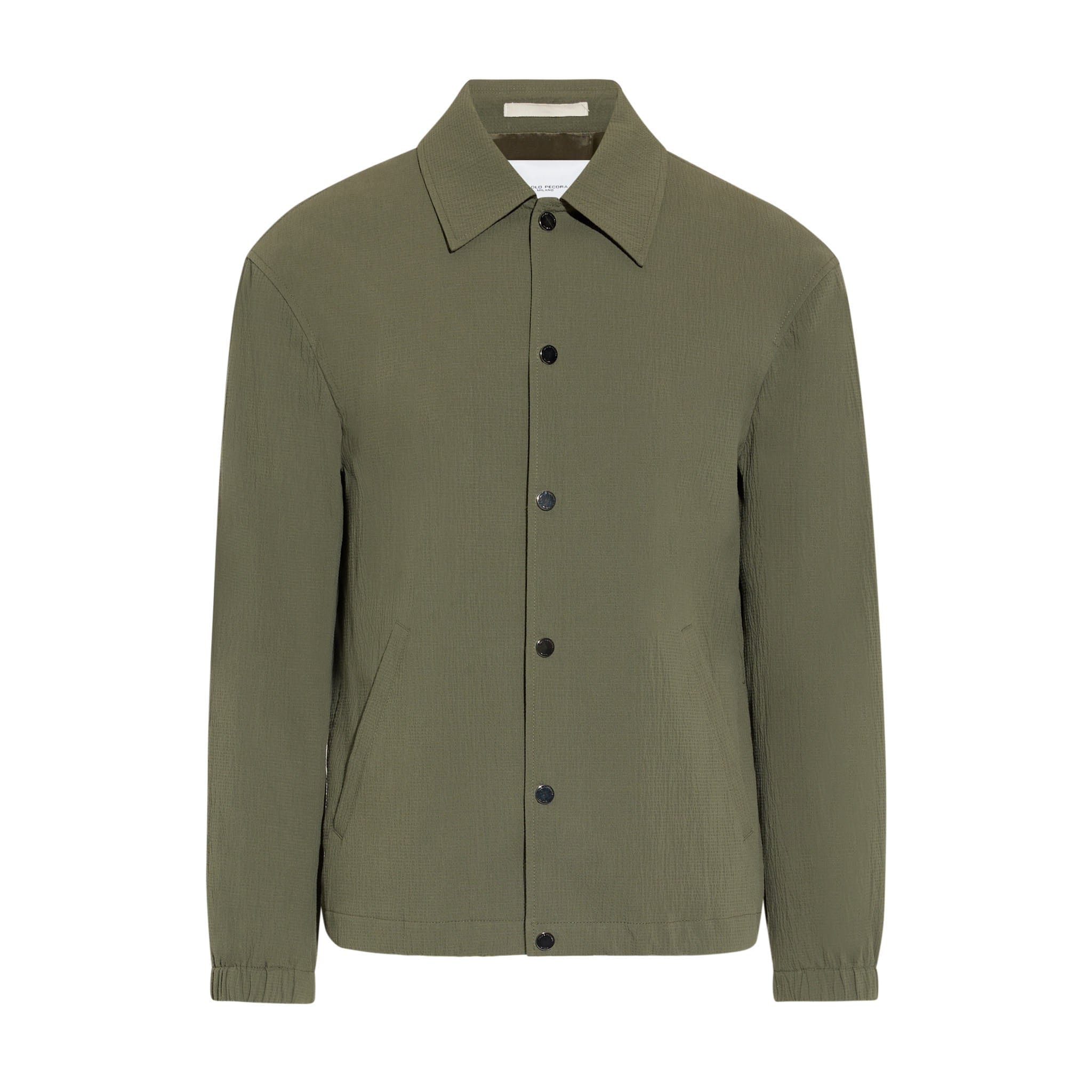 Giubbotto in Cotone Verde Scuro Giubbotto Tessuto Paolo Pecora