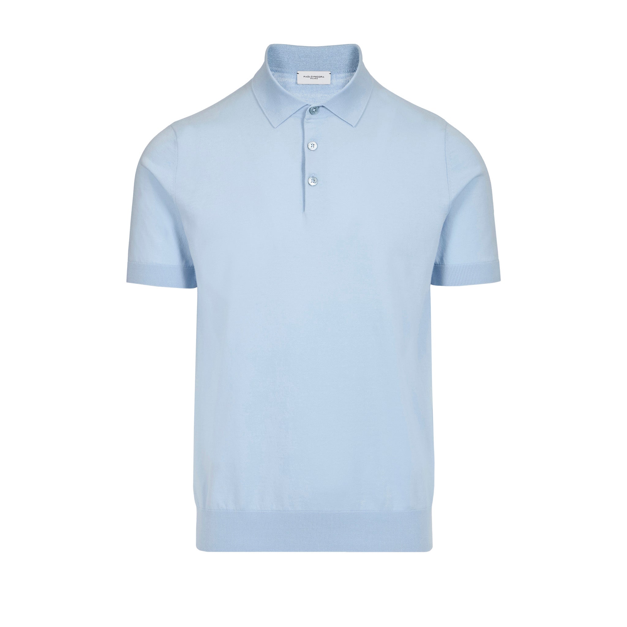 Maglia a Polo in Cotone Azzurro Maglia A Polo Paolo Pecora
