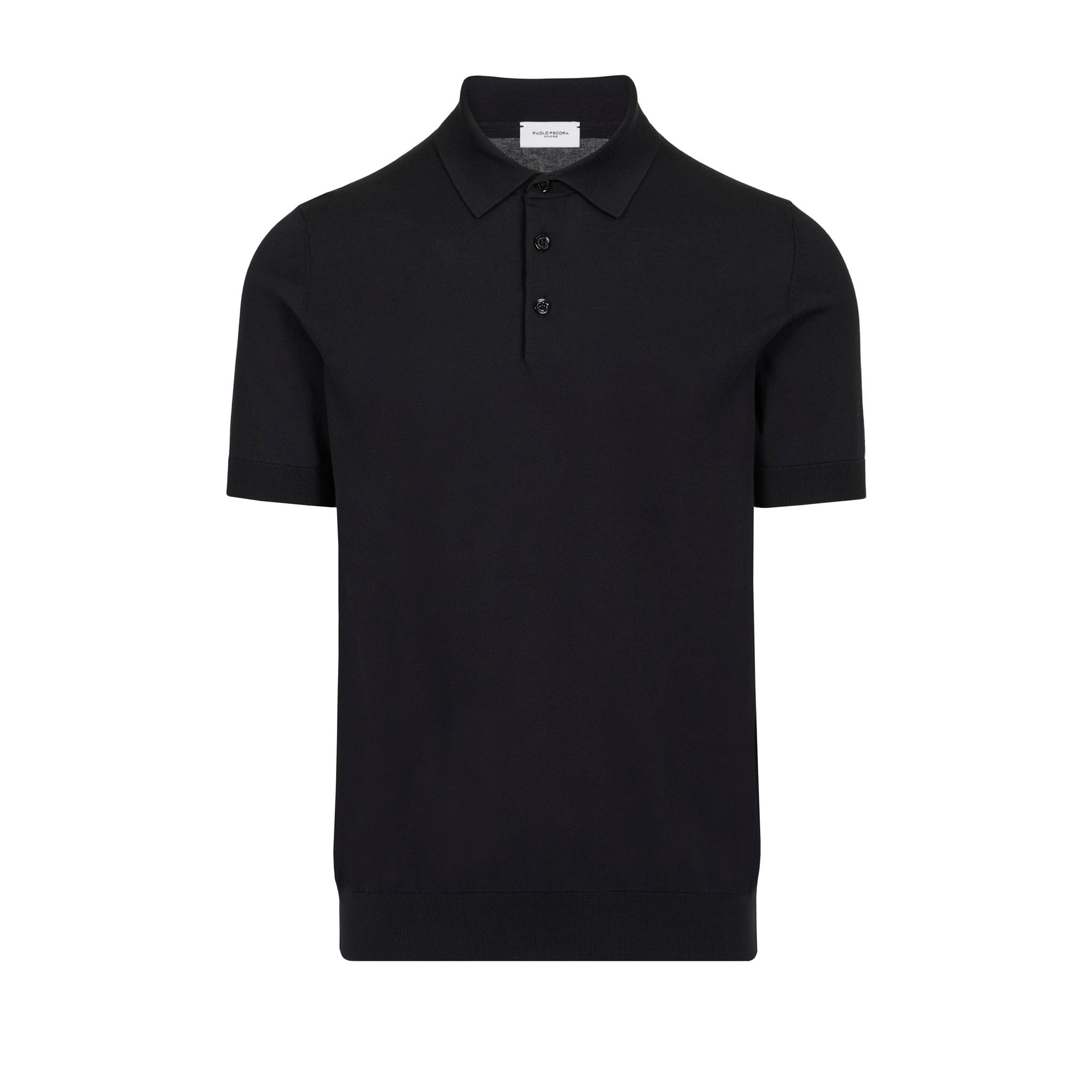 Maglia a Polo in Cotone Nero Maglia A Polo Paolo Pecora