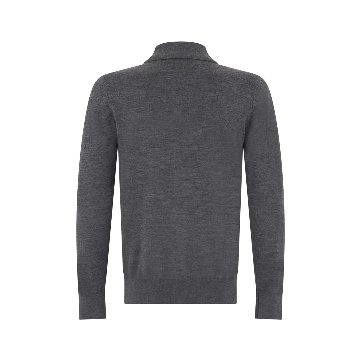 Maglia a Polo in Lana Merino Extrafine Grigio Melange Maglia A Polo Paolo Pecora