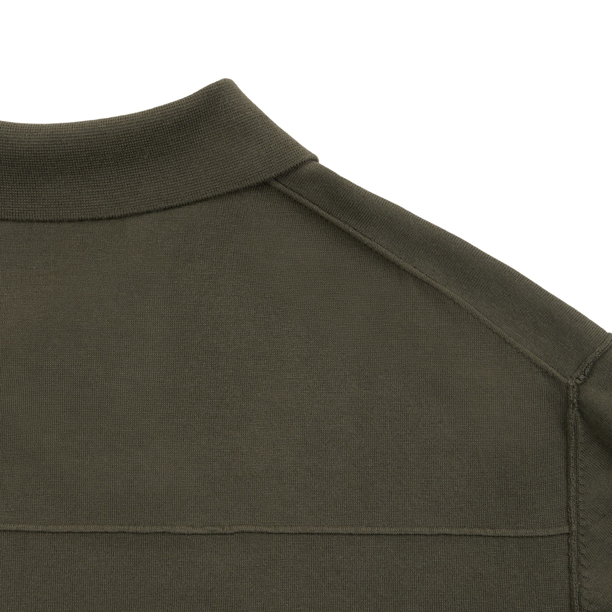 Maglia a Polo Loose Fit con Collo Aperto in Cotone Verde Scuro Maglia A Polo Paolo Pecora