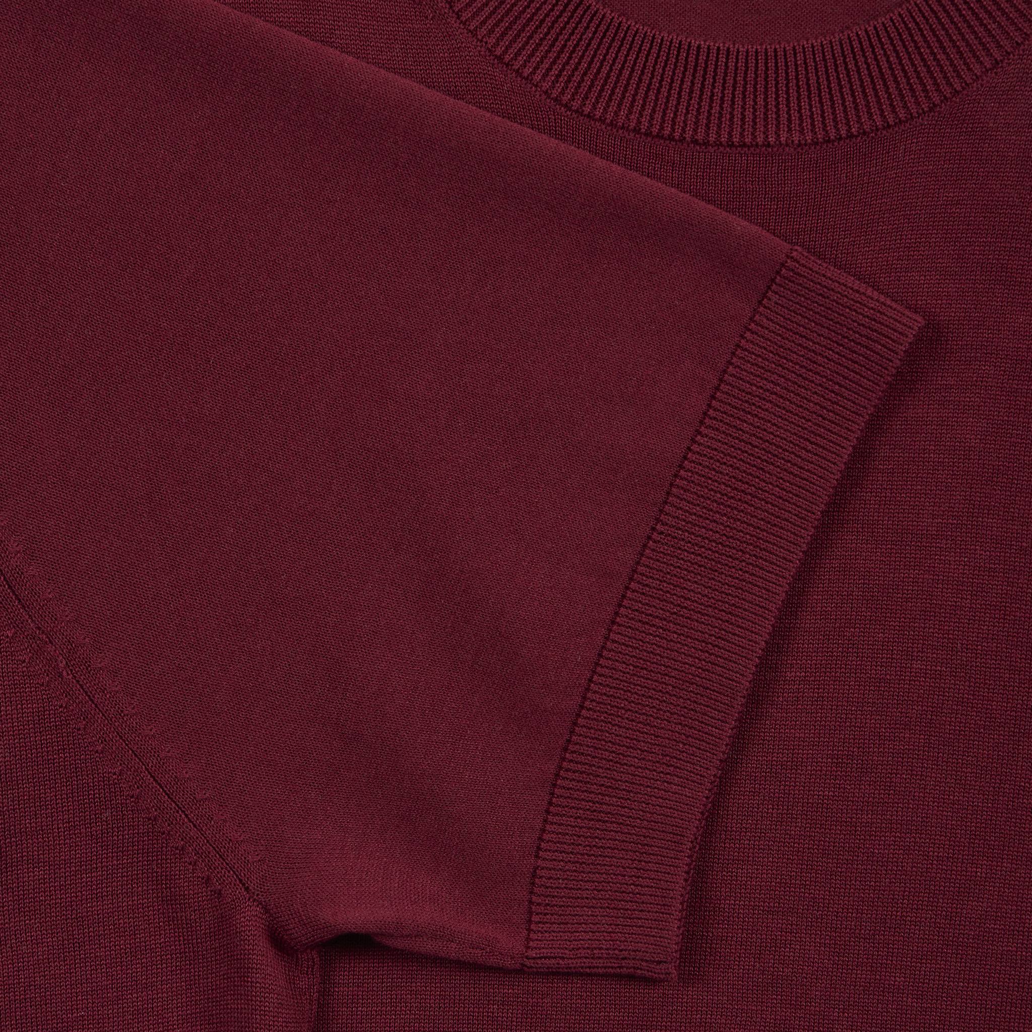 Maglia Girocollo a Maniche Corte in Seta Cotone Mattone Scuro Maglia Girocollo Paolo Pecora