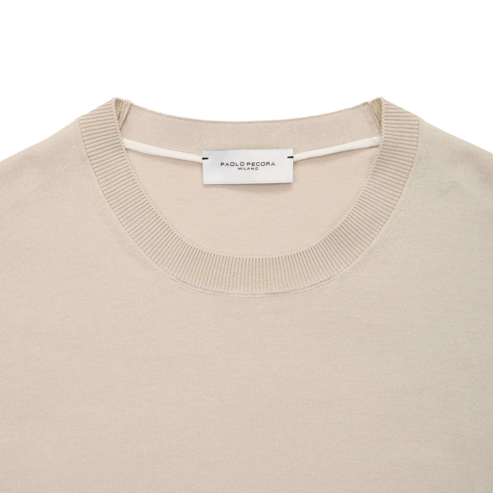 Maglia Girocollo Beige Maglia Girocollo Paolo Pecora