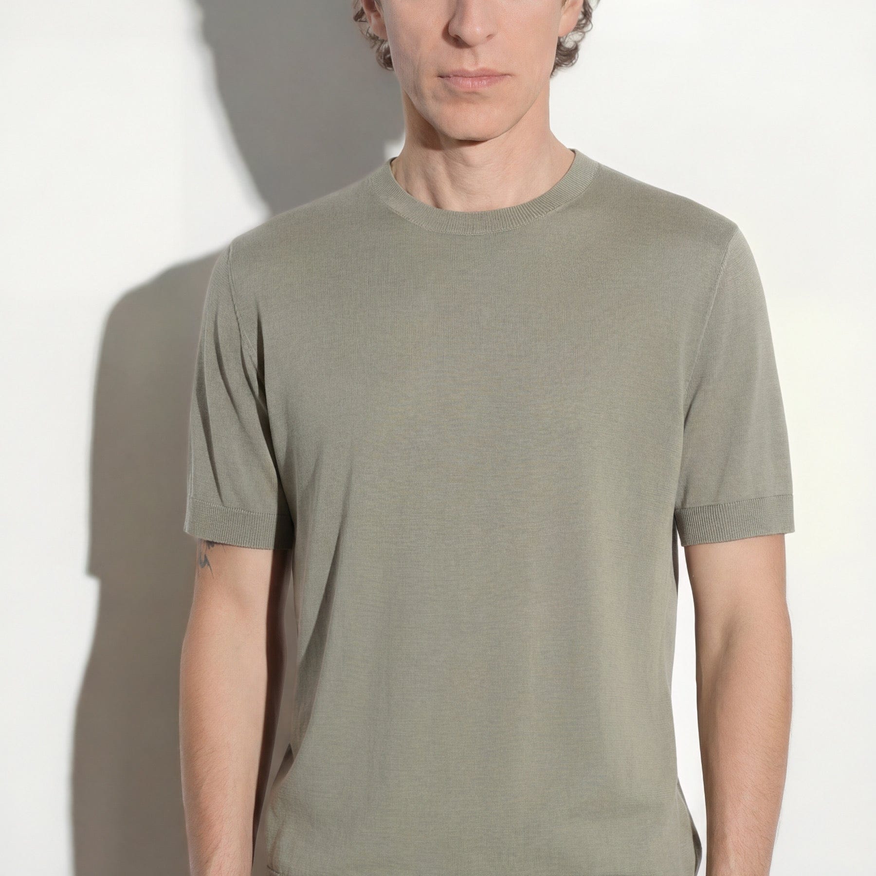Maglia Girocollo in Seta Cotone Militare Maglia Girocollo Paolo Pecora