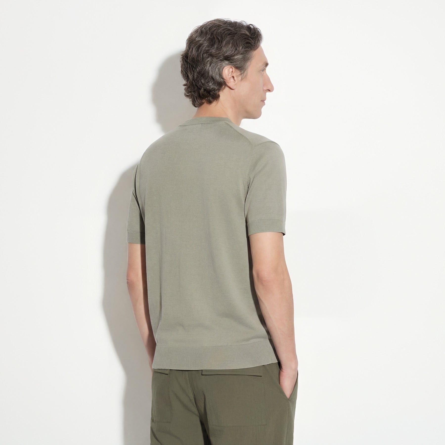 Maglia Girocollo in Seta Cotone Militare Maglia Girocollo Paolo Pecora