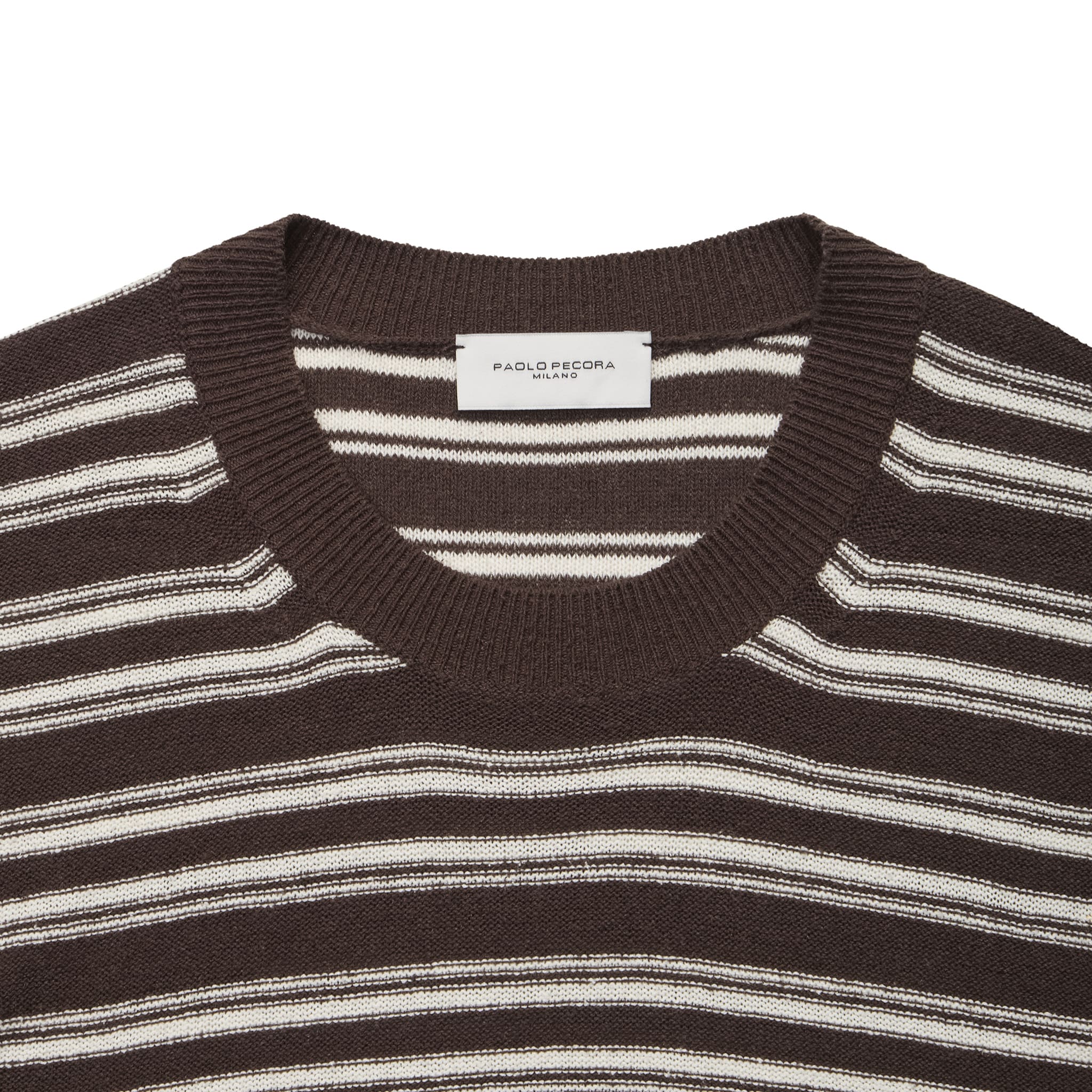 Maglia Girocollo Marrone Scuro Maglia Girocollo Paolo Pecora