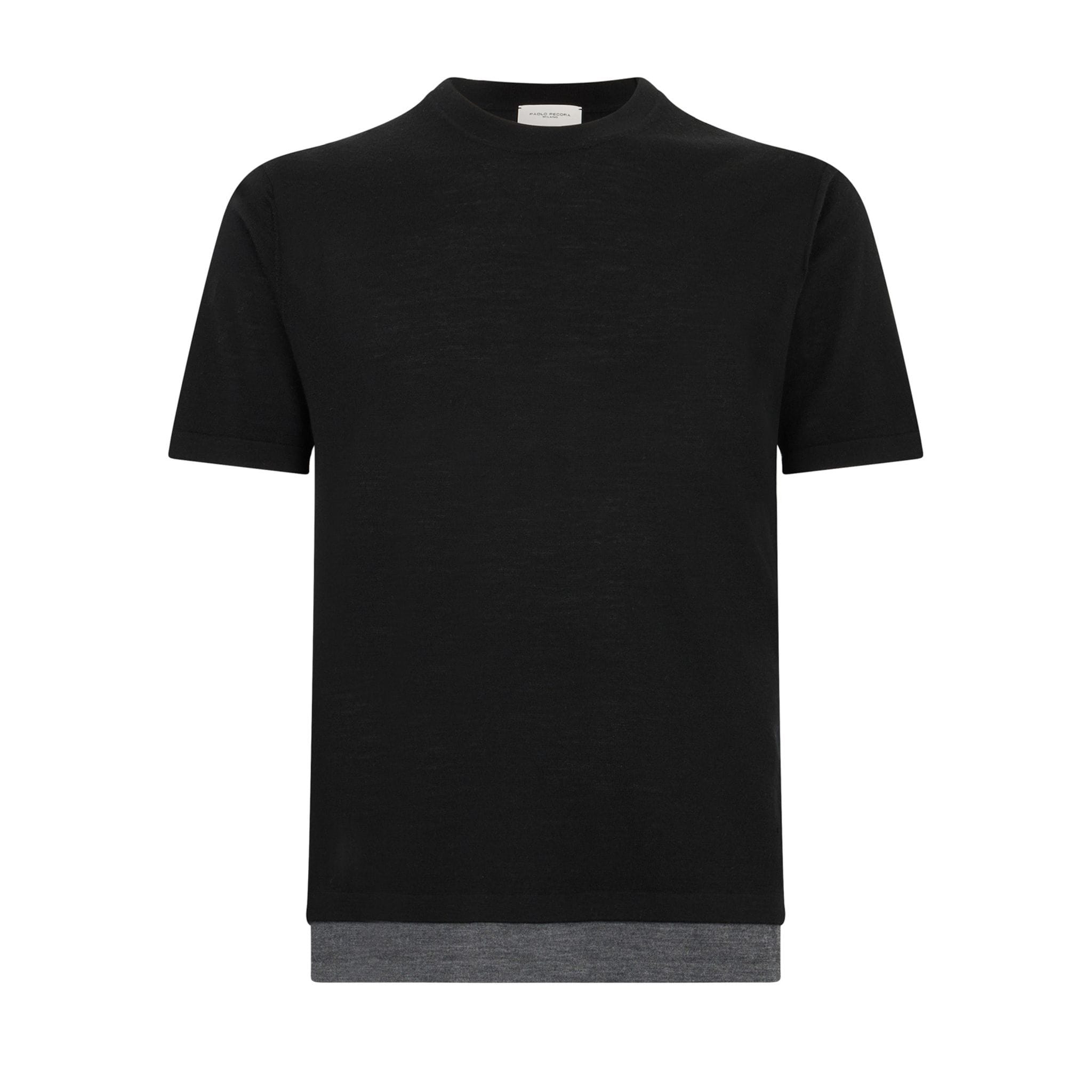 Maglia Girocollo Unito Nero Grigio Maglia Girocollo Paolo Pecora