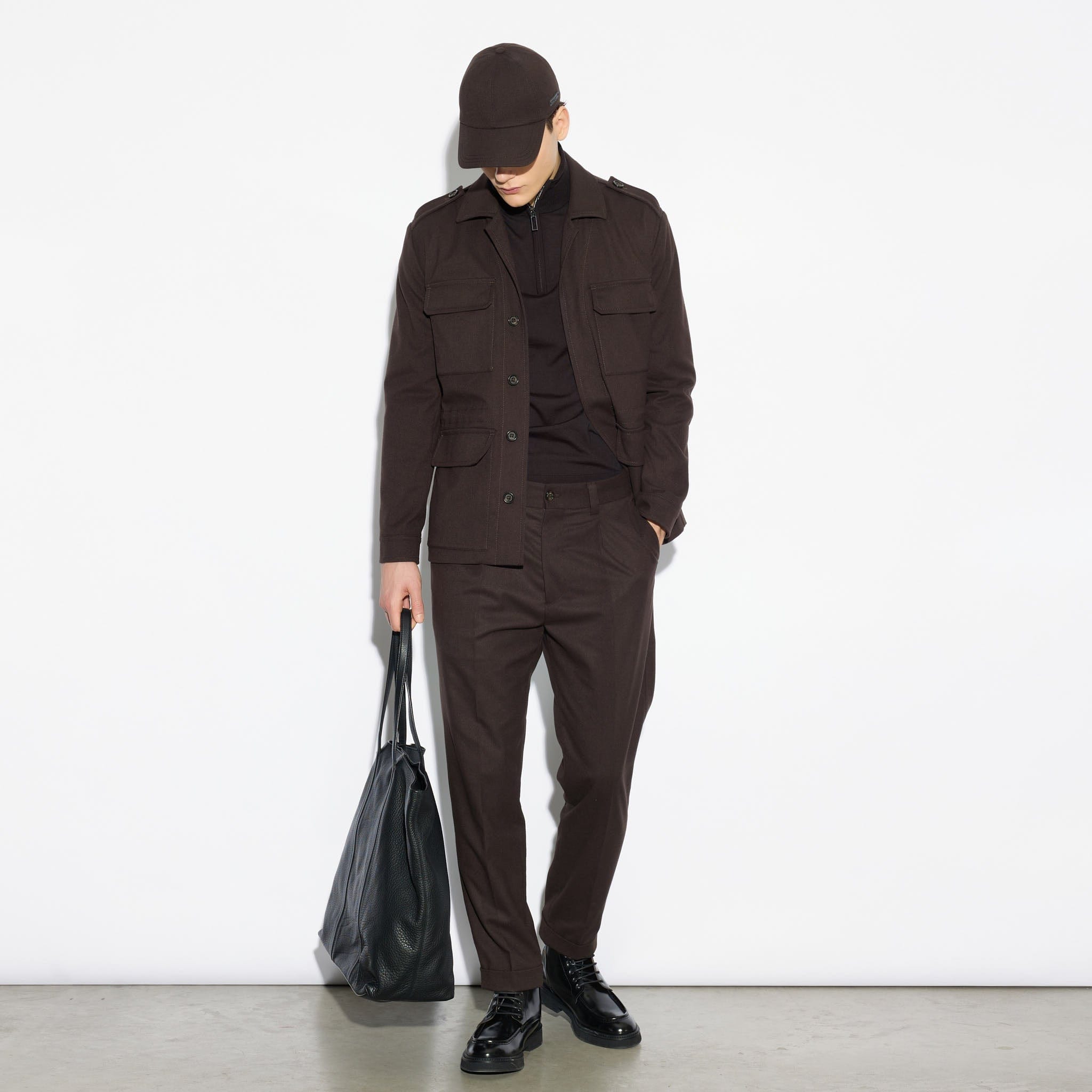 Maglia a Lupetto Marrone con Zip Maglia Lupetto Paolo Pecora