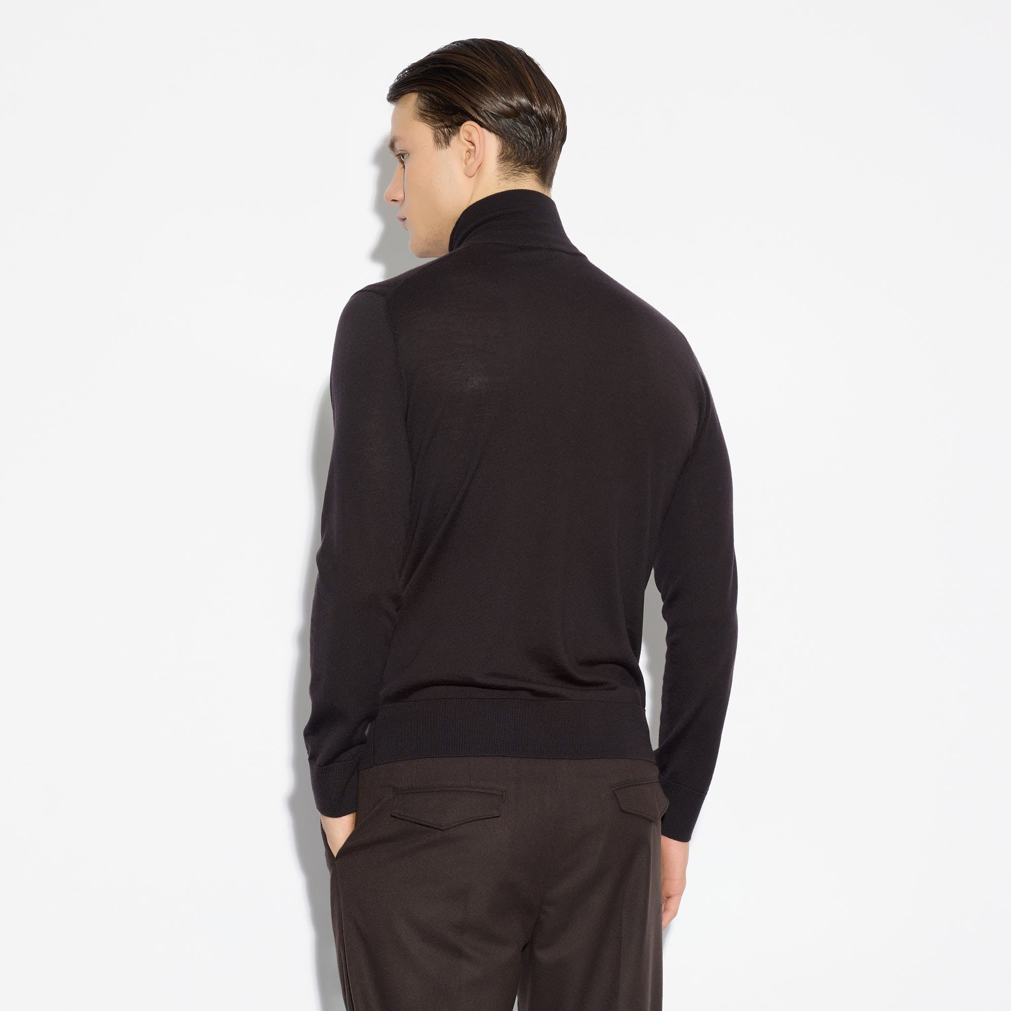 Maglia a Lupetto Marrone con Zip Maglia Lupetto Paolo Pecora