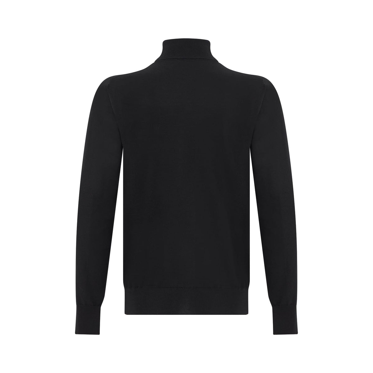 Maglia Lupetto in Lana Merino Extrafine Nero Maglia Lupetto Paolo Pecora