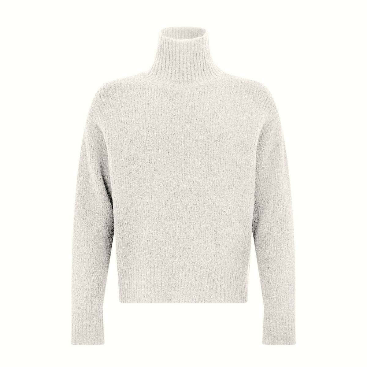 Maglia Lupetto Over Fit in Misto Lana Merino a Costa Inglese Latte Maglia Lupetto Paolo Pecora
