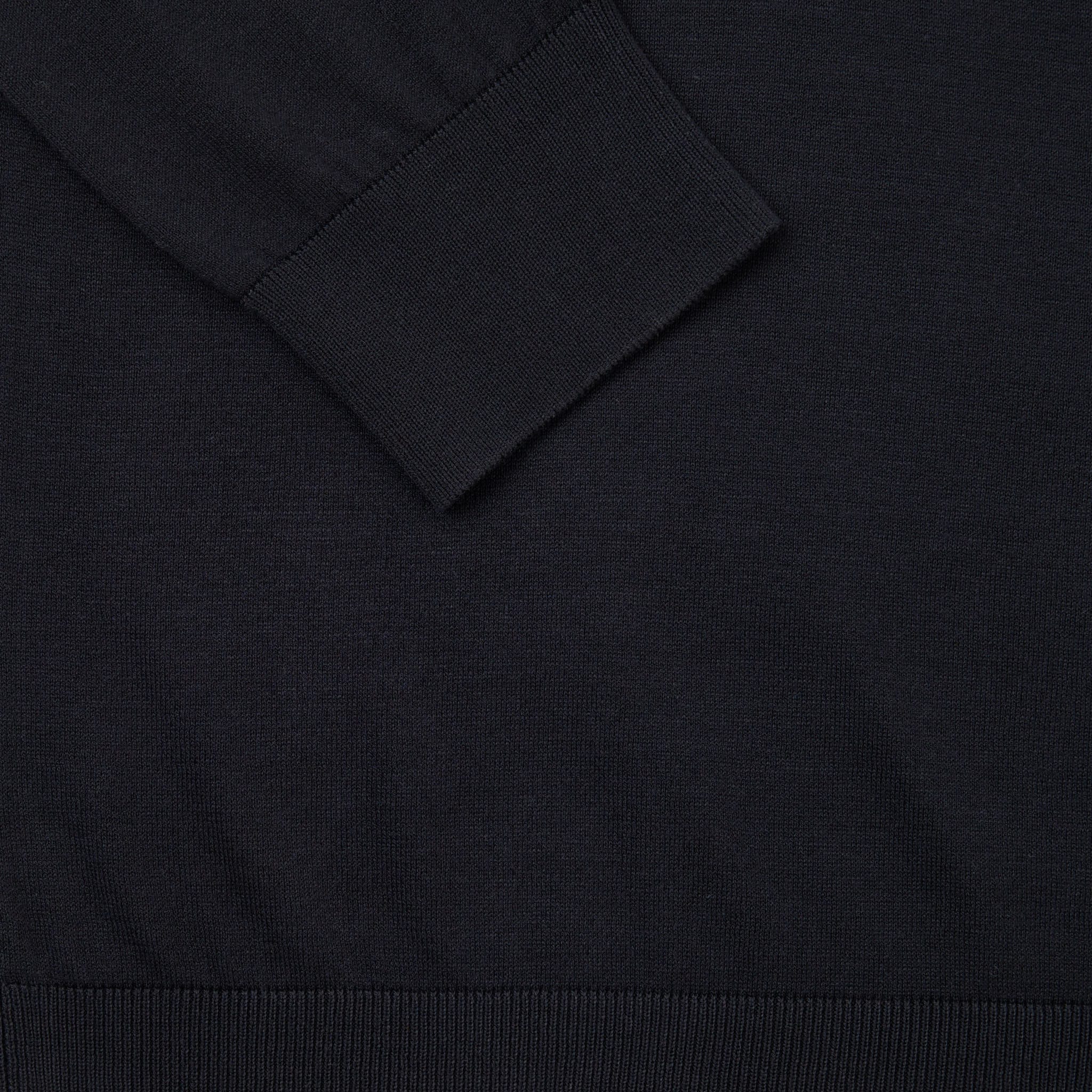 Maglia Pullover V-Neck in Seta Cotone Extrafine Nero Maglia Pullover Paolo Pecora