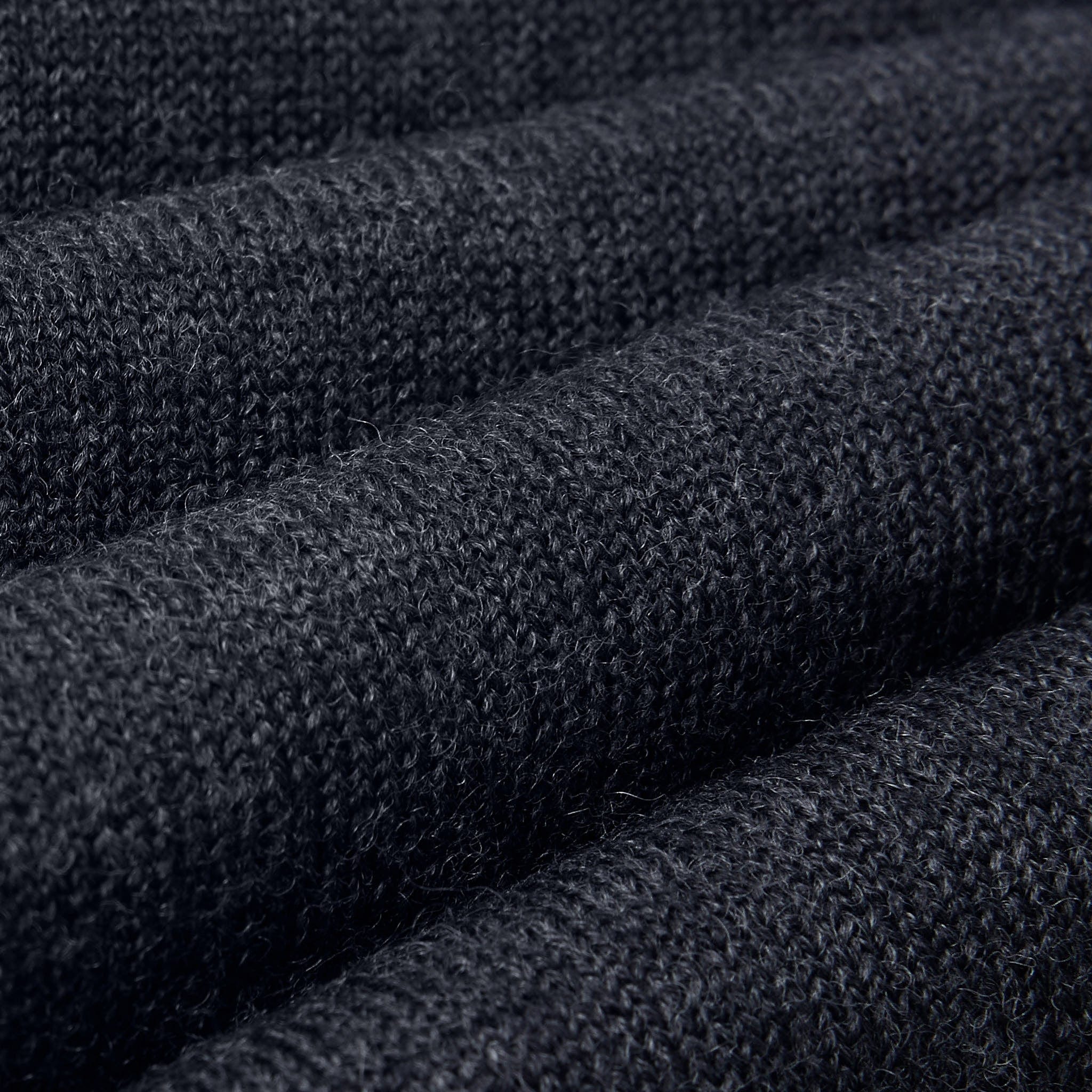 Maglione Collo Alto e Zip in Lana Merino Antracite Paolo Pecora