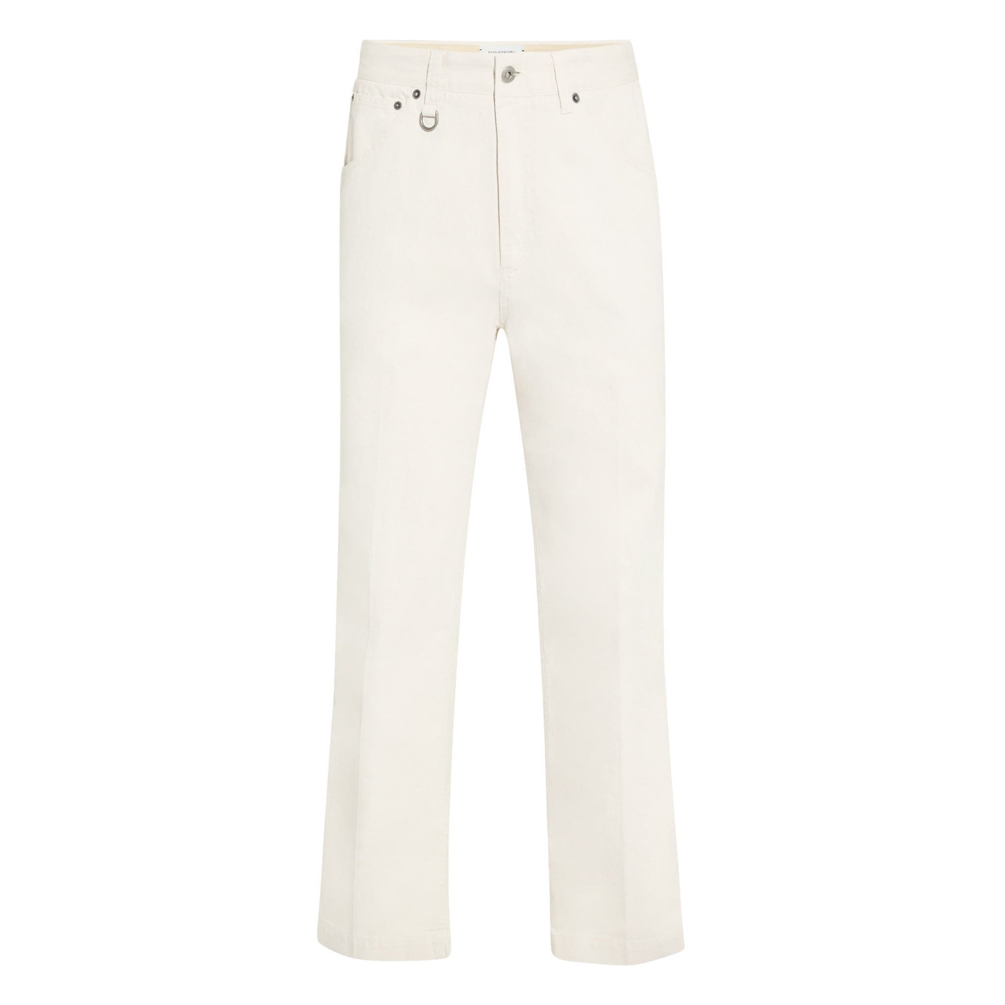 Pantalone 5 Tasche in Cotone e Lino Ghiaccio Pantalone 5 Tasche Paolo Pecora