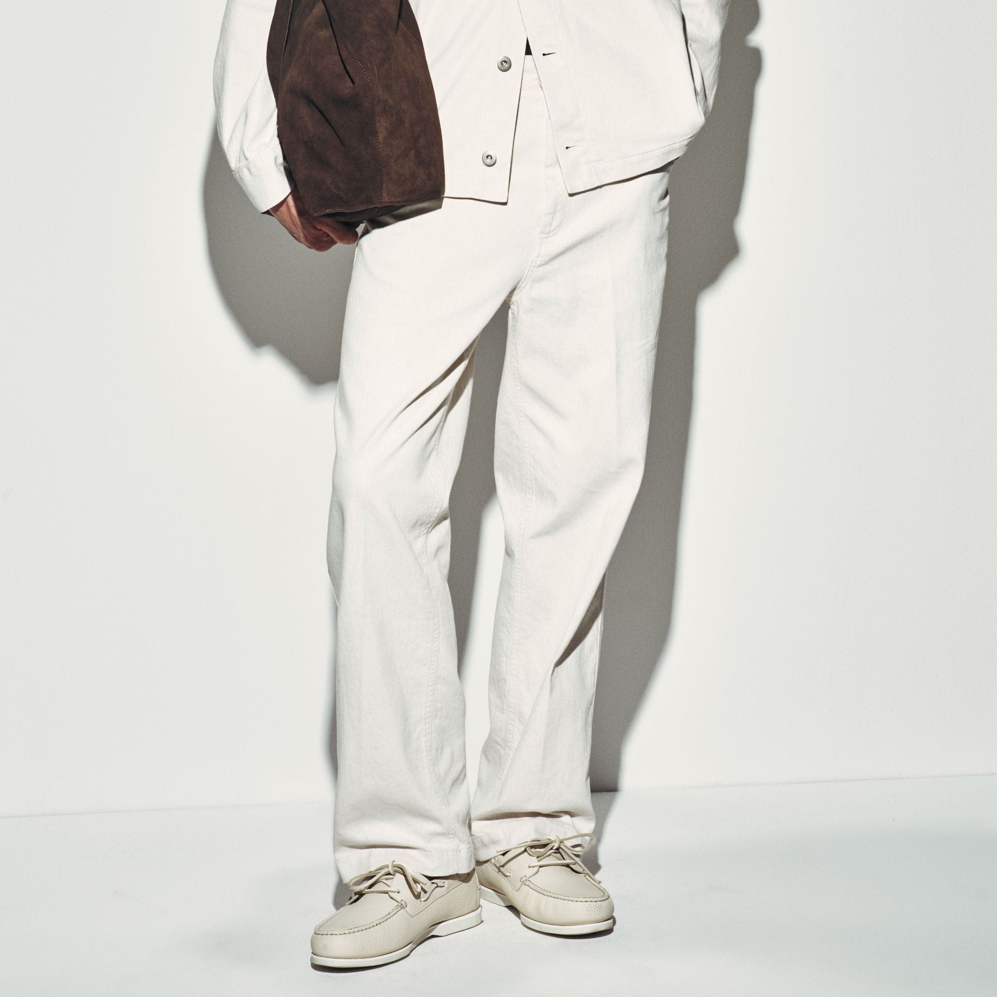 Pantalone 5 Tasche Loose Fit in Cotone e Lino Ghiaccio Pantalone 5 Tasche Paolo Pecora