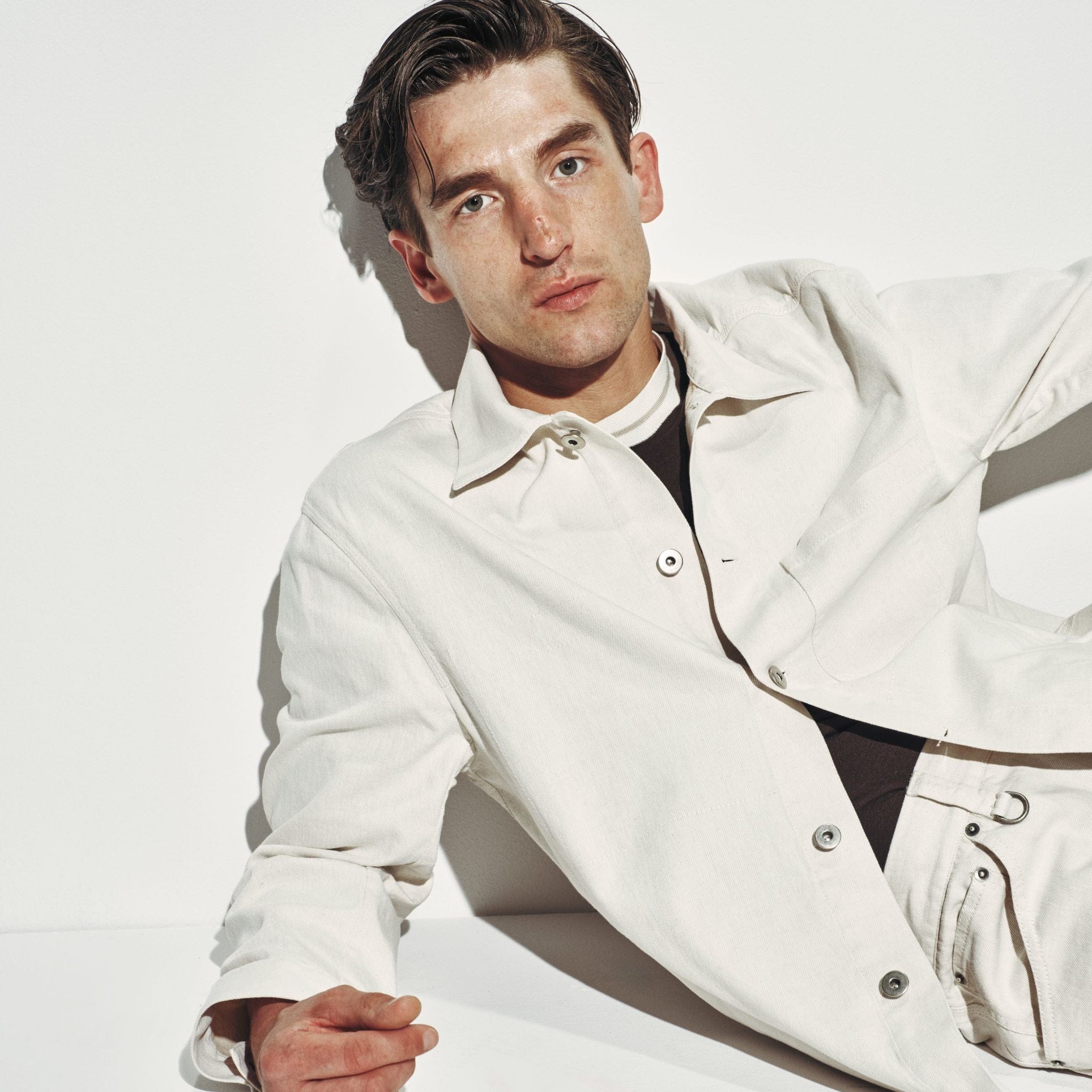 Pantalone 5 Tasche Loose Fit in Cotone e Lino Ghiaccio Pantalone 5 Tasche Paolo Pecora