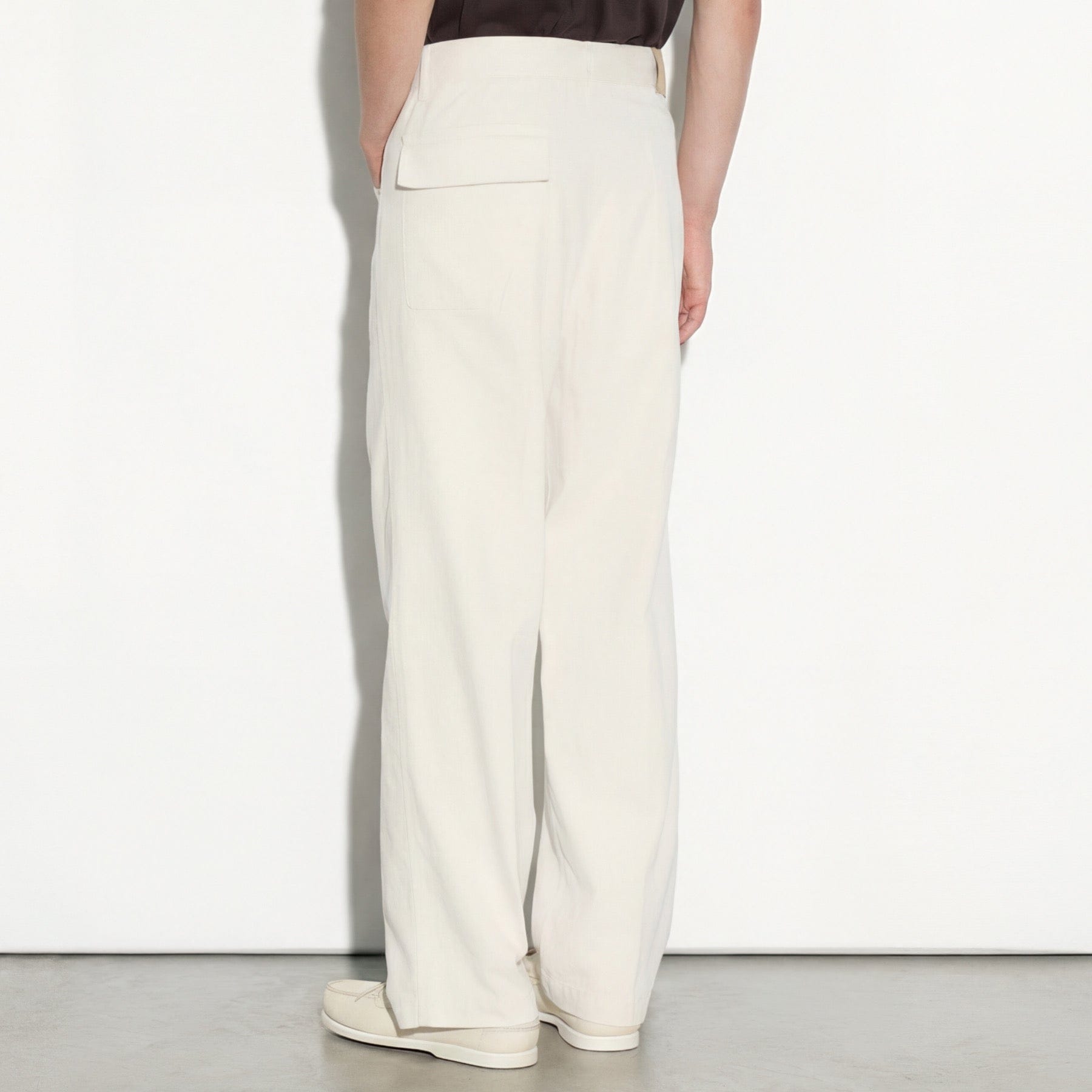 Pantalone 5 Tasche Loose Fit in Cotone e Lino Ghiaccio Pantalone 5 Tasche Paolo Pecora