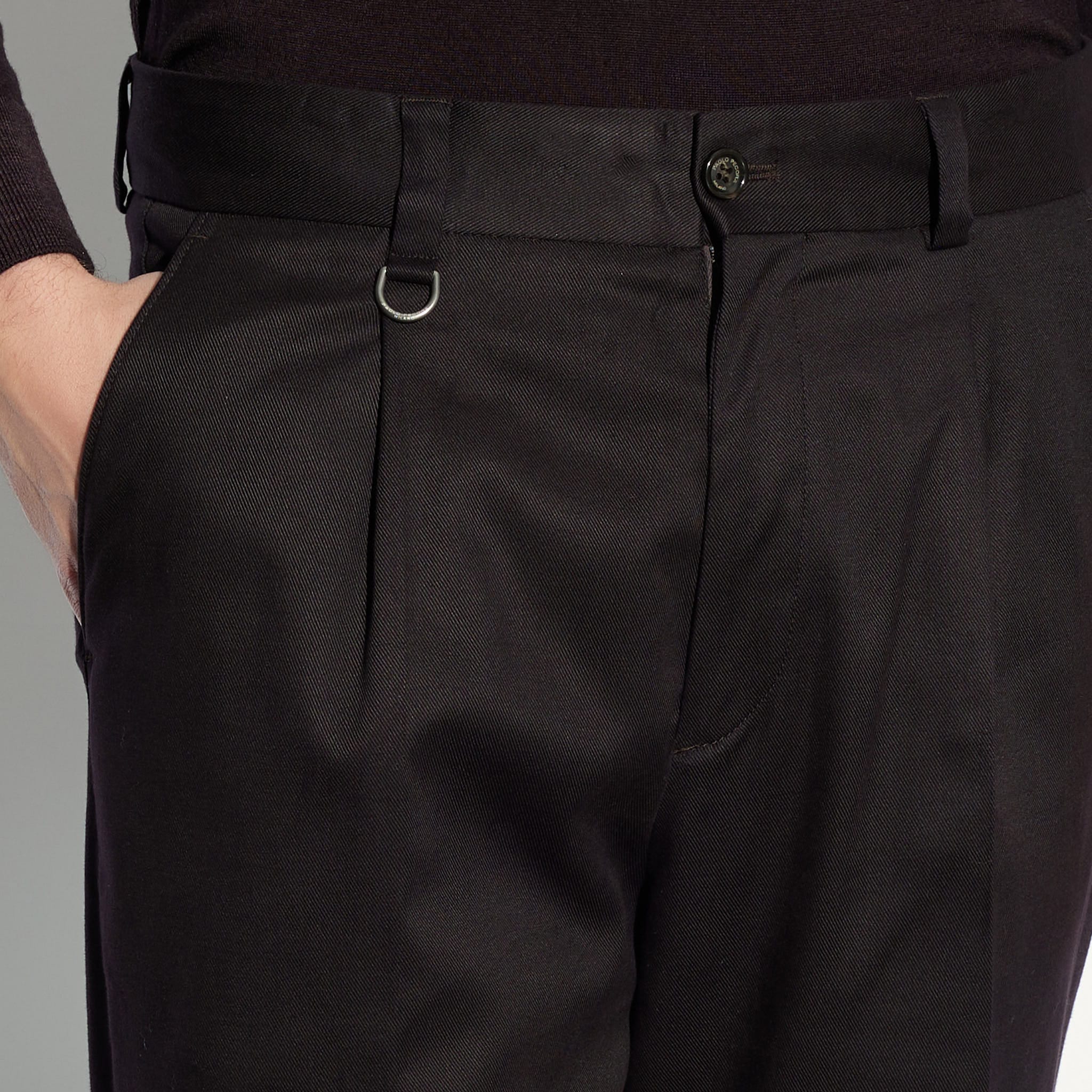 Chino Sartoriale Marrone Pantalone Tessuto Paolo Pecora