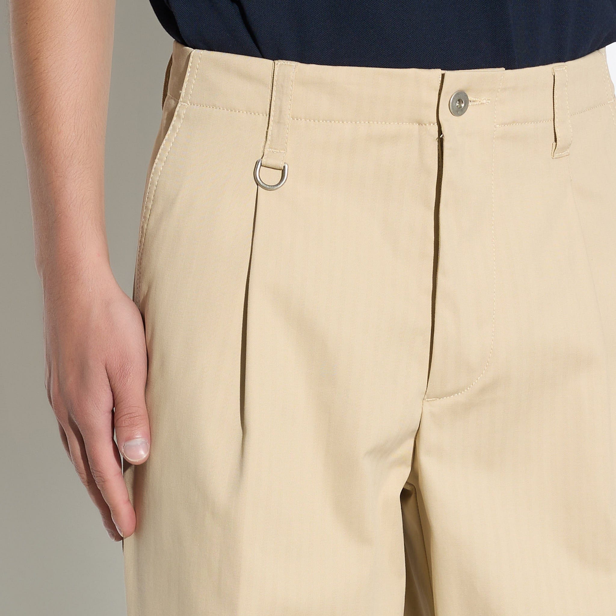 Pantalone Cargo in Cotone Beige Pantalone Tessuto Paolo Pecora