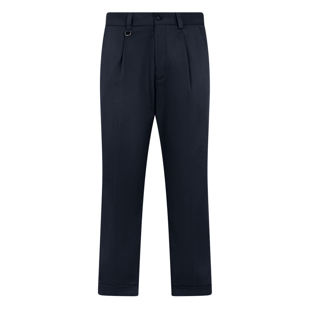 Pantalone Chino Duomo in Gabardina Misto Cotone Blu Pantalone Tessuto Paolo Pecora