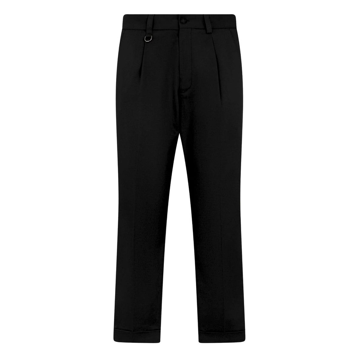 Pantalone Chino Duomo in Gabardina Misto Cotone Nero Pantalone Tessuto Paolo Pecora