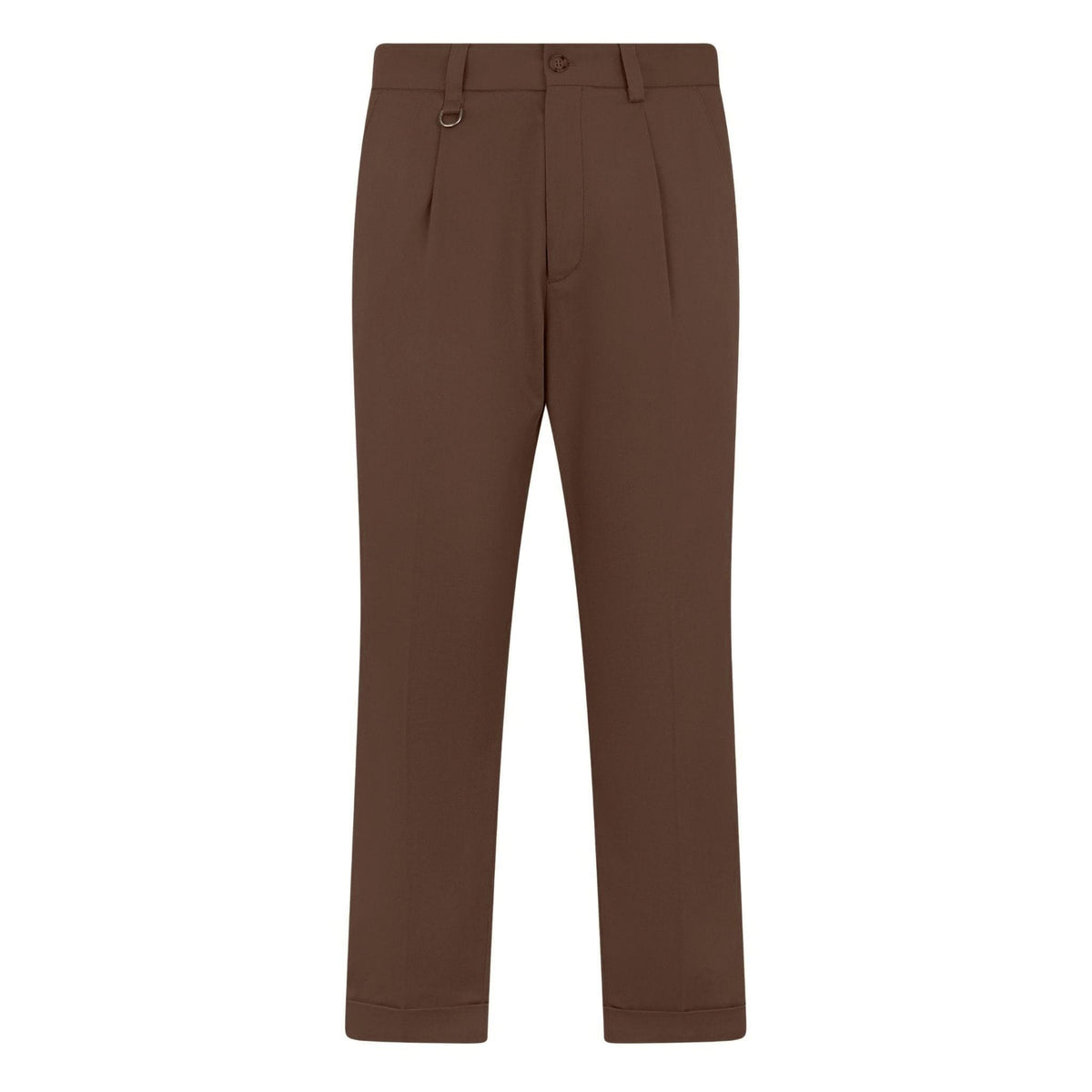 Pantalone Chino Duomo in Gabardina Misto Cotone Wenghe Pantalone Tessuto Paolo Pecora