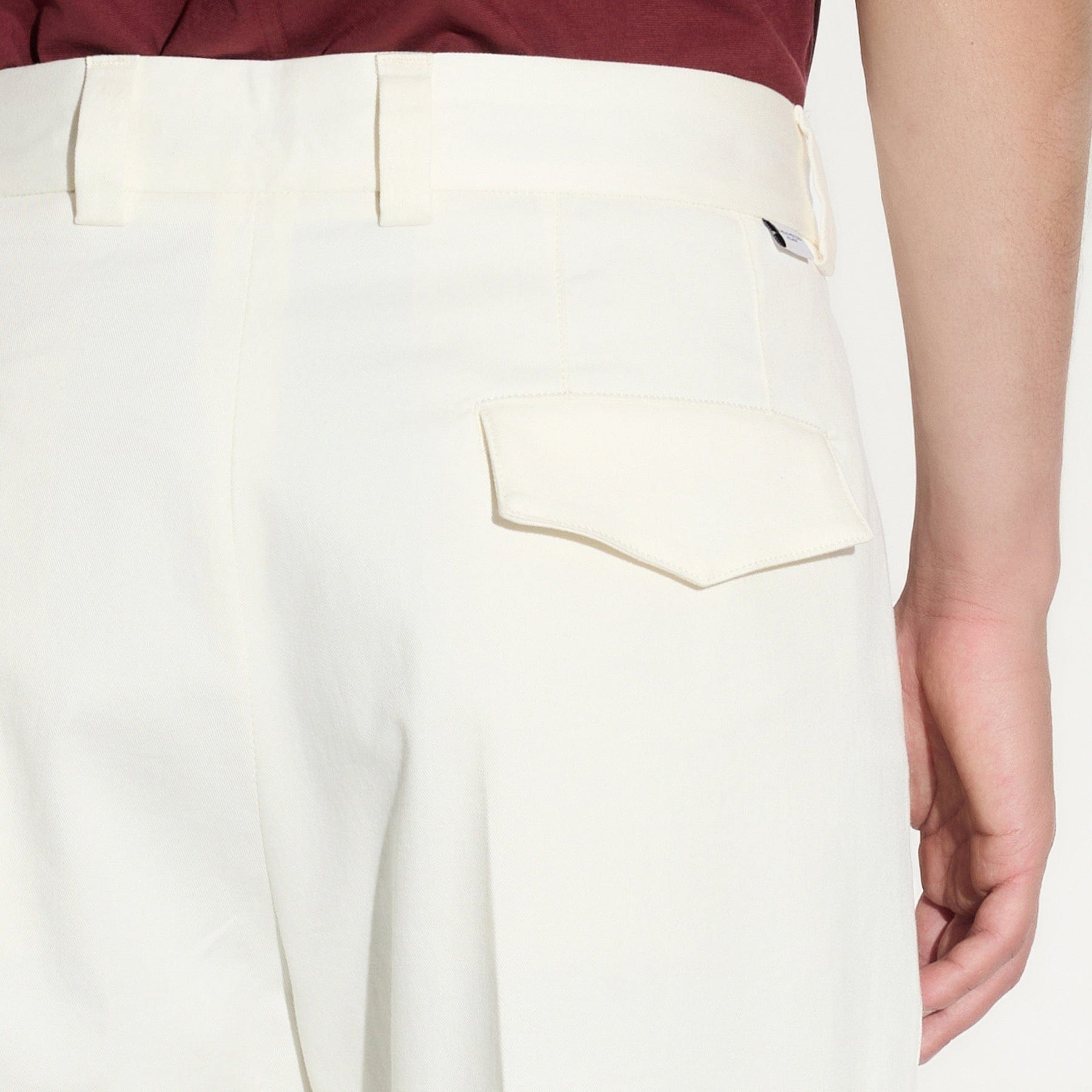 Pantalone Chino Relaxed Fit in Cotone Panna Pantalone Tessuto Paolo Pecora