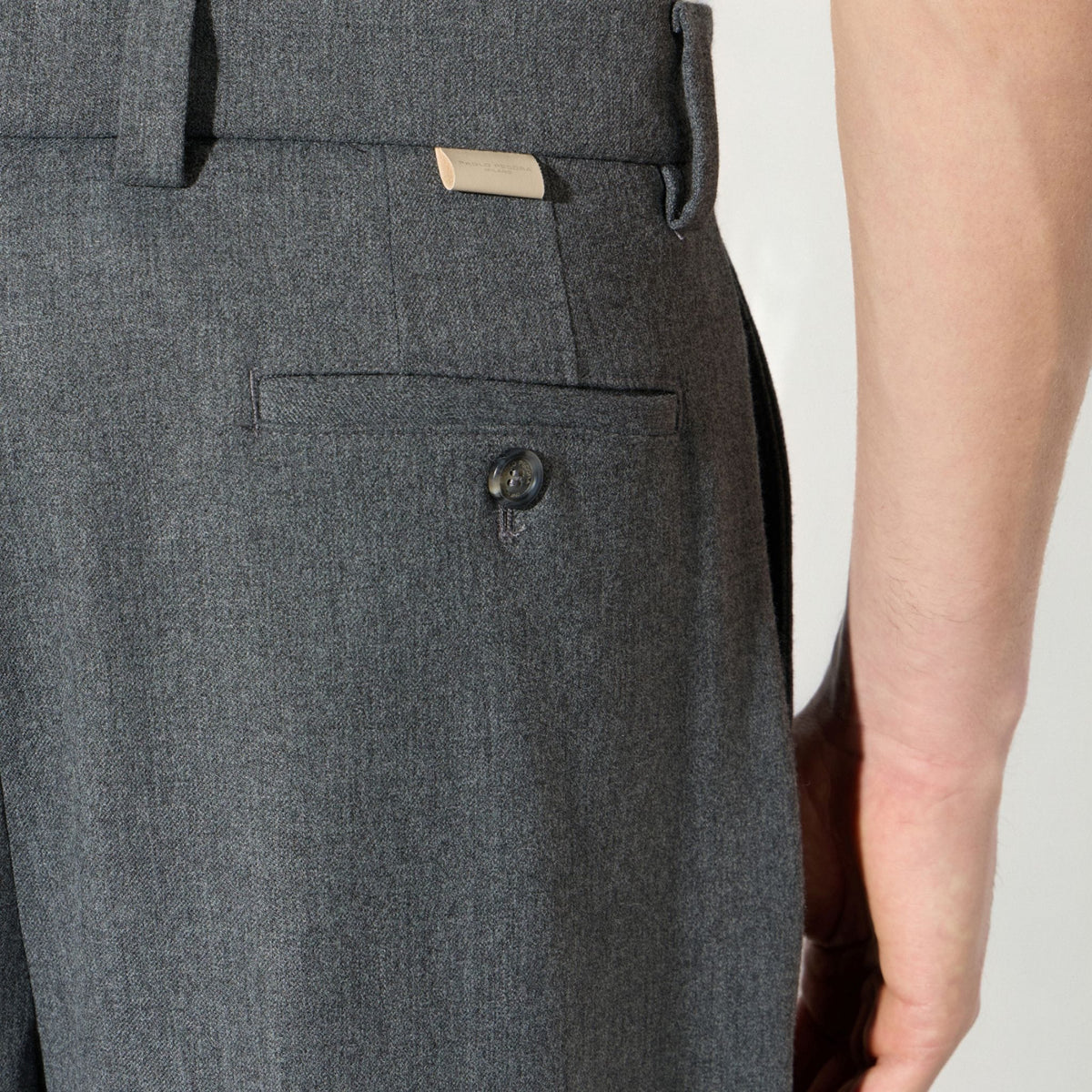 Pantalone Tessuto Grigio Melange Pantalone Tessuto Paolo Pecora