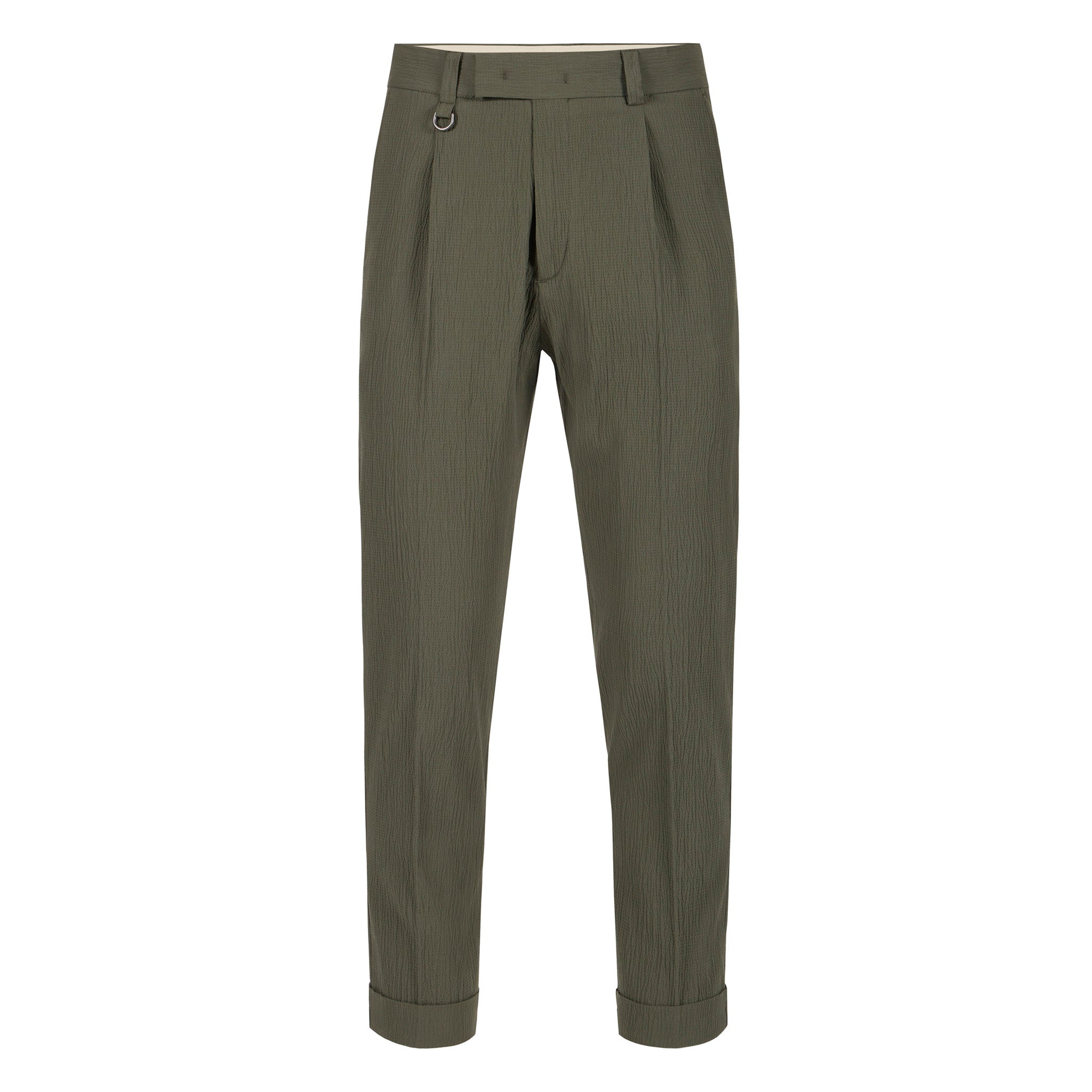 Pantalone Tessuto Verde Scuro Pantalone Tessuto Paolo Pecora
